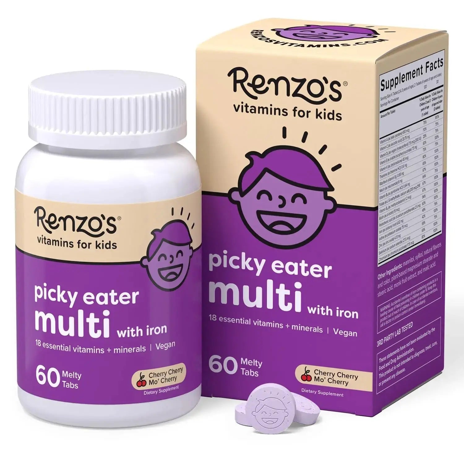 Renzo's Vitamins Happy Tummies Bundle, Probiotics for Kids and Picky Eater Kids Multivitamin Renzo's Au supplements