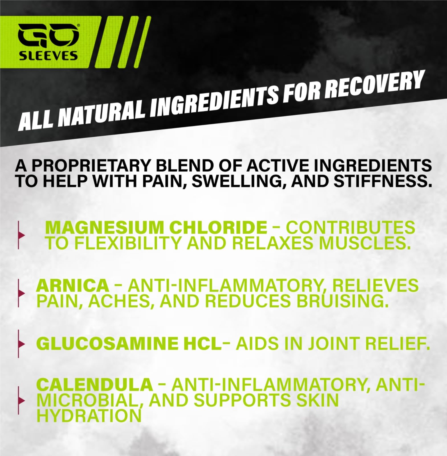Go Sleeves Sports Recovery Cream - Concentrated Muscle and Joint Recovery Lotion – Magnesium Chloride Cream with Arnica for Muscle Pain and Stiffness from Running, Exercise, Backache – 2 Ounces GO SLEEVES Au supplements