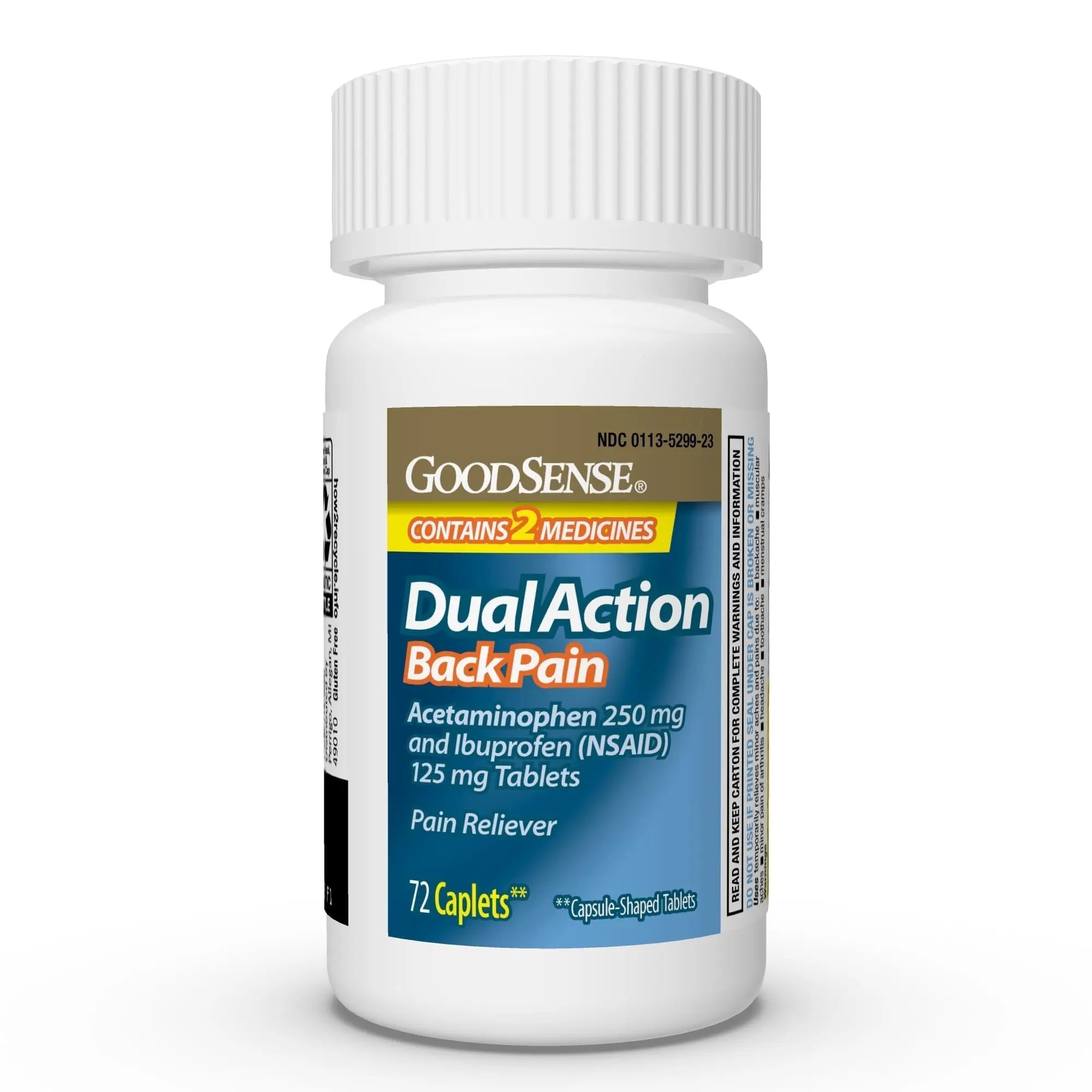 GoodSense Dual Action Acetaminophen and Ibuprofen (NSAID) Tablets, 250 mg/125 mg, Back Pain, 72 Count GoodSense Au supplements