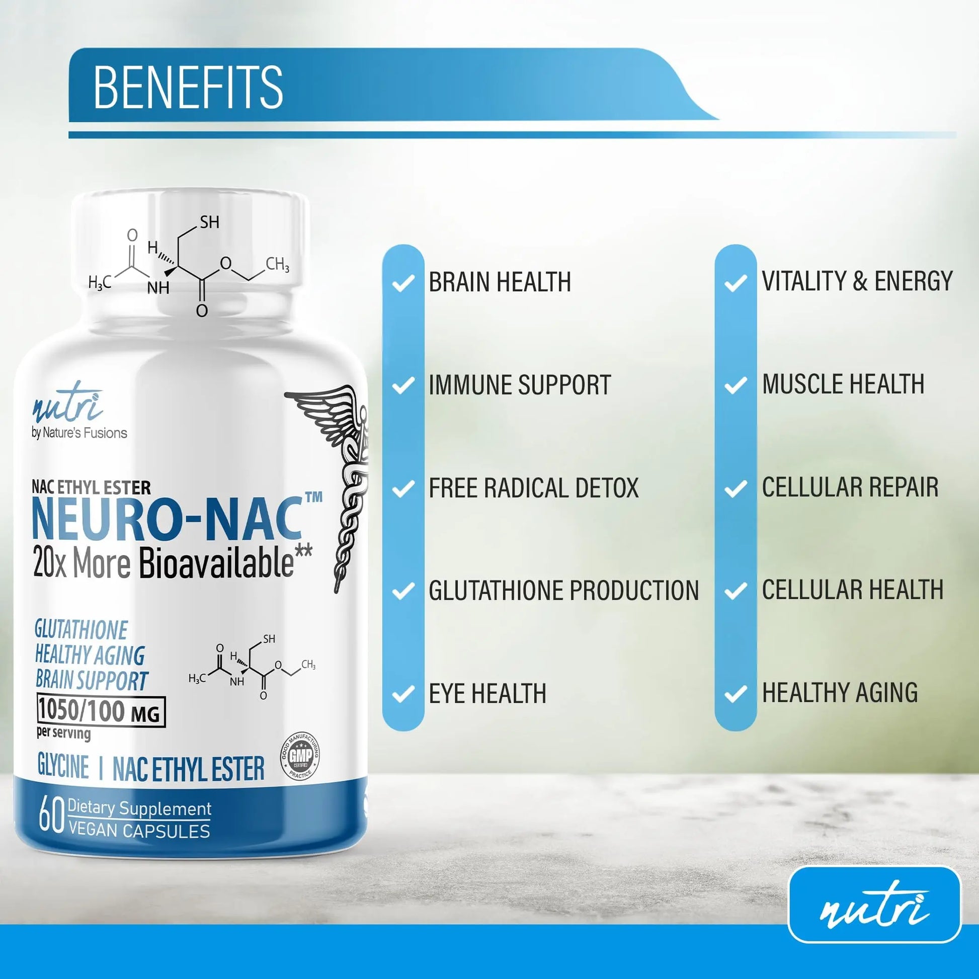 Neuro NAC Supplement 375mg Extra Strength with 1800mg Glycine - N-Acetyl Cysteine Nature's Fusions Au supplements