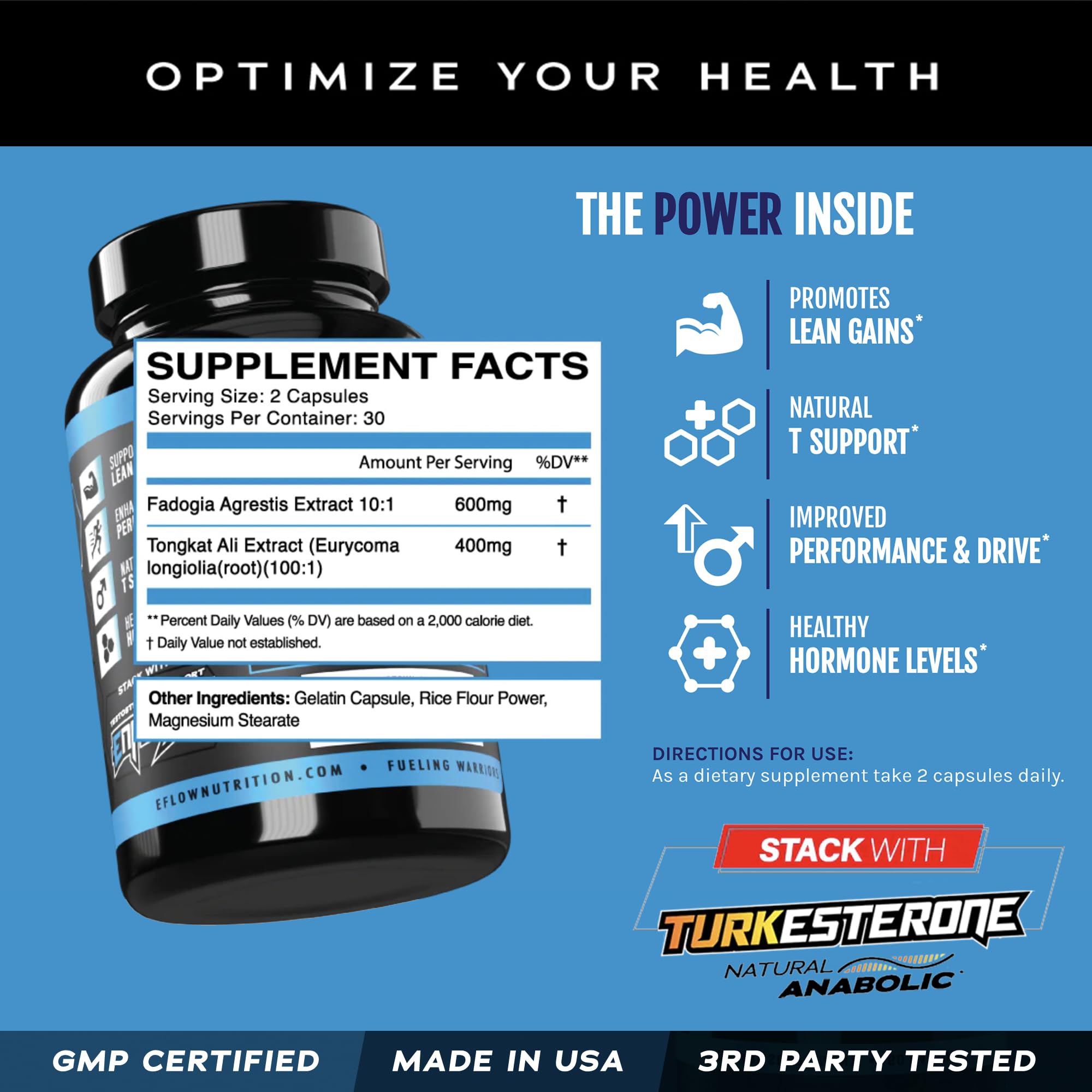eFlow Nutrition Fadogia Agrestic + Tongkat Ali - [2-in-1] Natural Performance Supplement eFlow Nutrition Au supplements