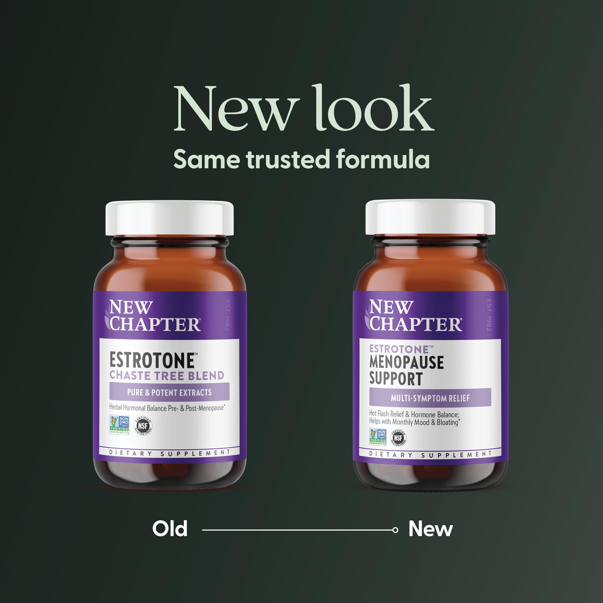 New Chapter Menopause Supplement - Estrotone Herbal Hormone Balance for Women in Perimenopause, with Black Cohosh for Hot Flash Relief & to Reduce Night Sweats + Vitex, No Added Hormones - 60 ct New Chapter Au supplements