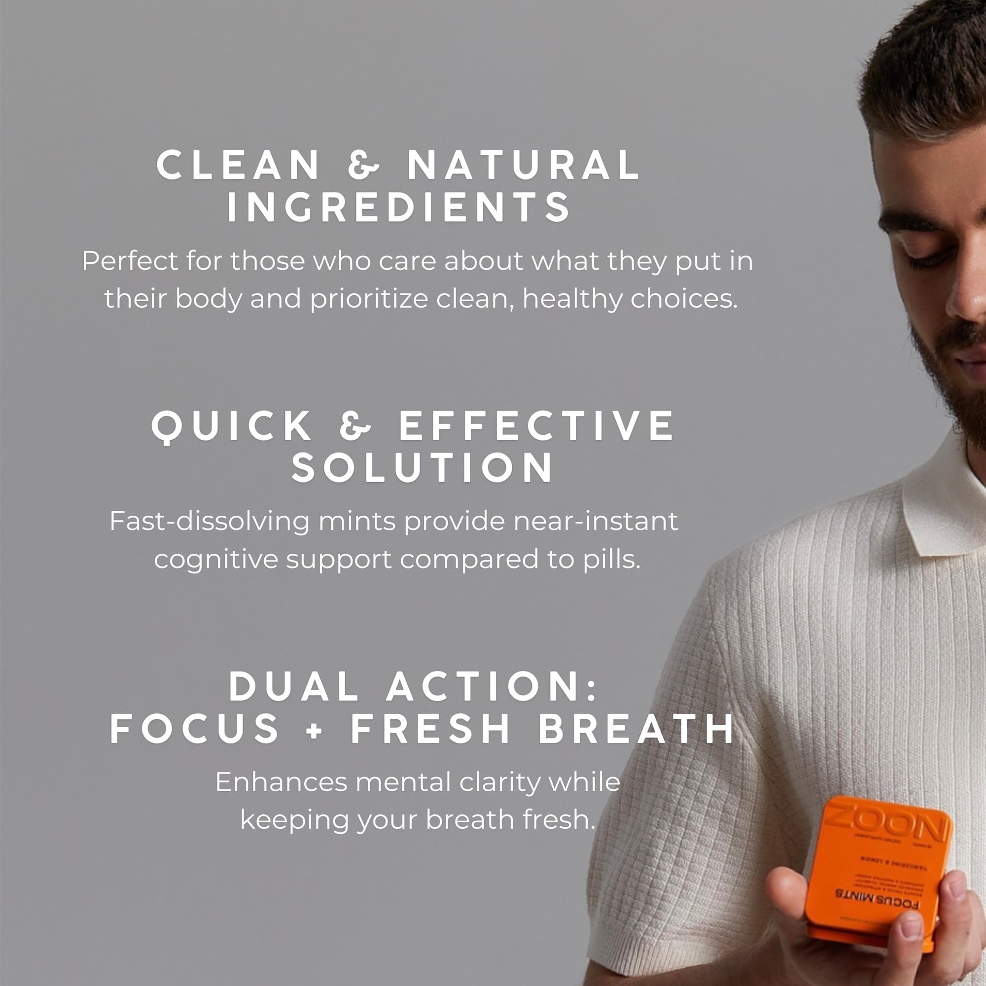 NOOZ Focus Mints Refill Bag - Caffeine-Free Brain Booster for Mental Clarity-Tangerine & Lemon Flavor | Sugar-Free, Travel-Friendly Supplement with Vitamin C, B6, B12 - Non-GMO, Clean Label, 150 Mints NOOZ Au supplements