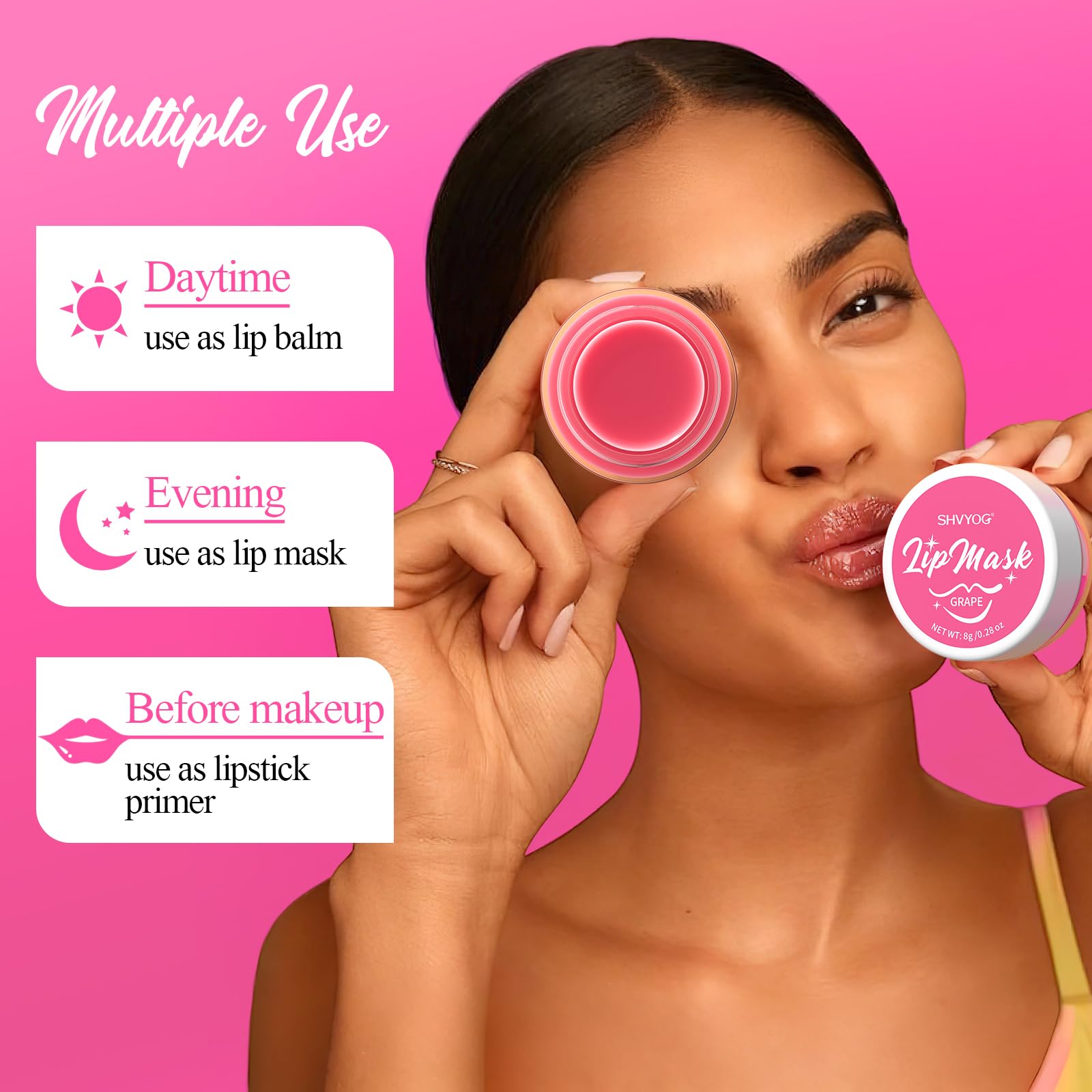 4 Pack Lip Mask Set, Hydrating Lip Mask Overnight - Berry, Grape, Mint, Vanilla Flavors, Lip Sleeping Mask Nourish Lip Balm with Vitamin C & Shea Butter | Dry Lips Care Gift SHVYOG Au supplements