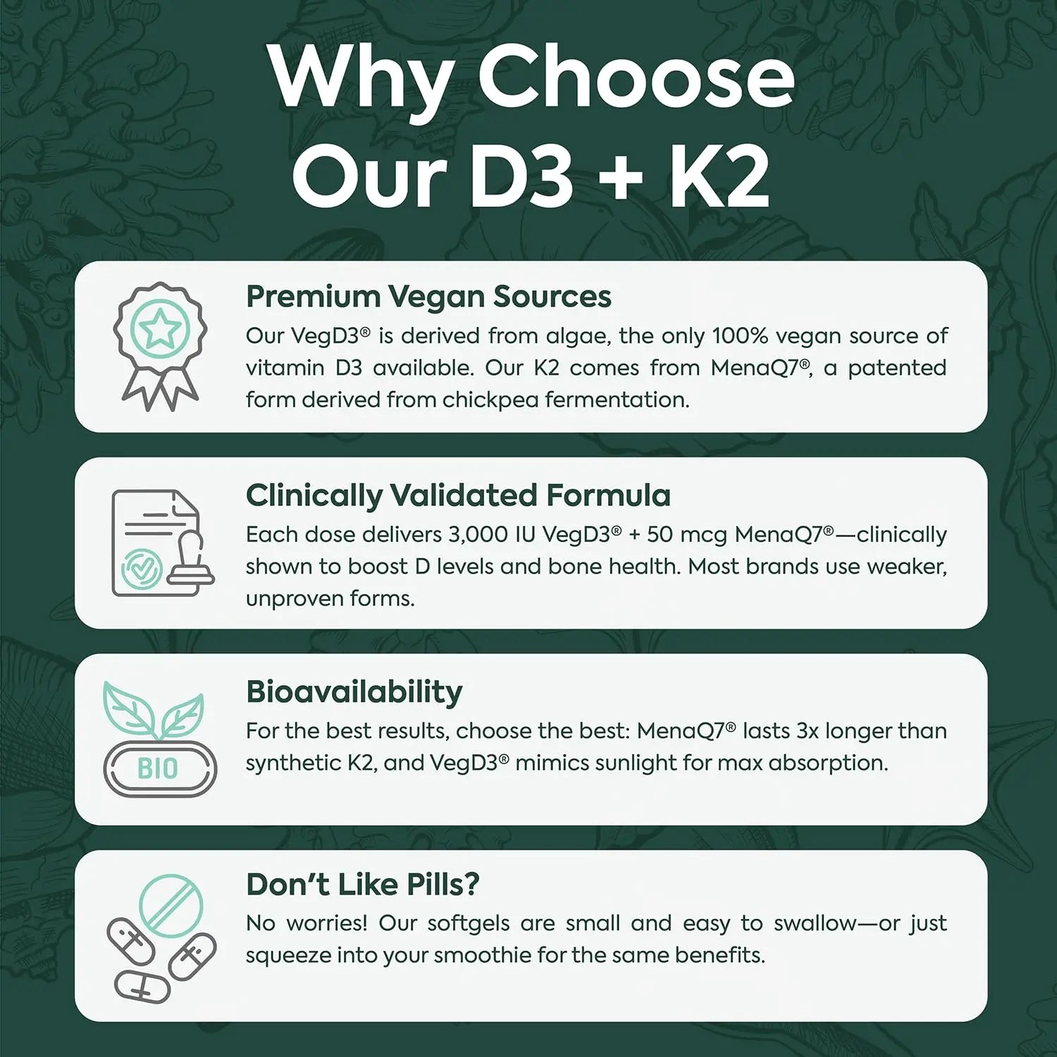 Organics Ocean Better D3 + K2-100% Organic VIT D3 and K2 Supplements with Maximum Bioavailability - Supports Bone Density, Calcium Balance Organics Ocean Au supplements