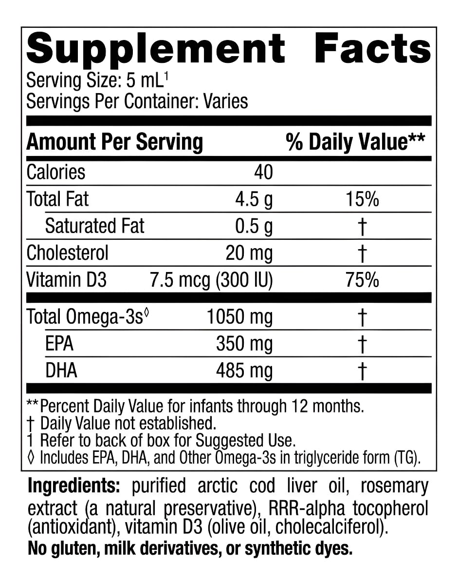 Nordic Naturals Baby’s DHA, Unflavored - 2 oz - 1050 mg Omega-3 + 300 IU Vitamin D3 - Supports Brain, Vision & Nervous System Development in Babies - Non-GMO - Servings May Vary Nordic Naturals Au supplements