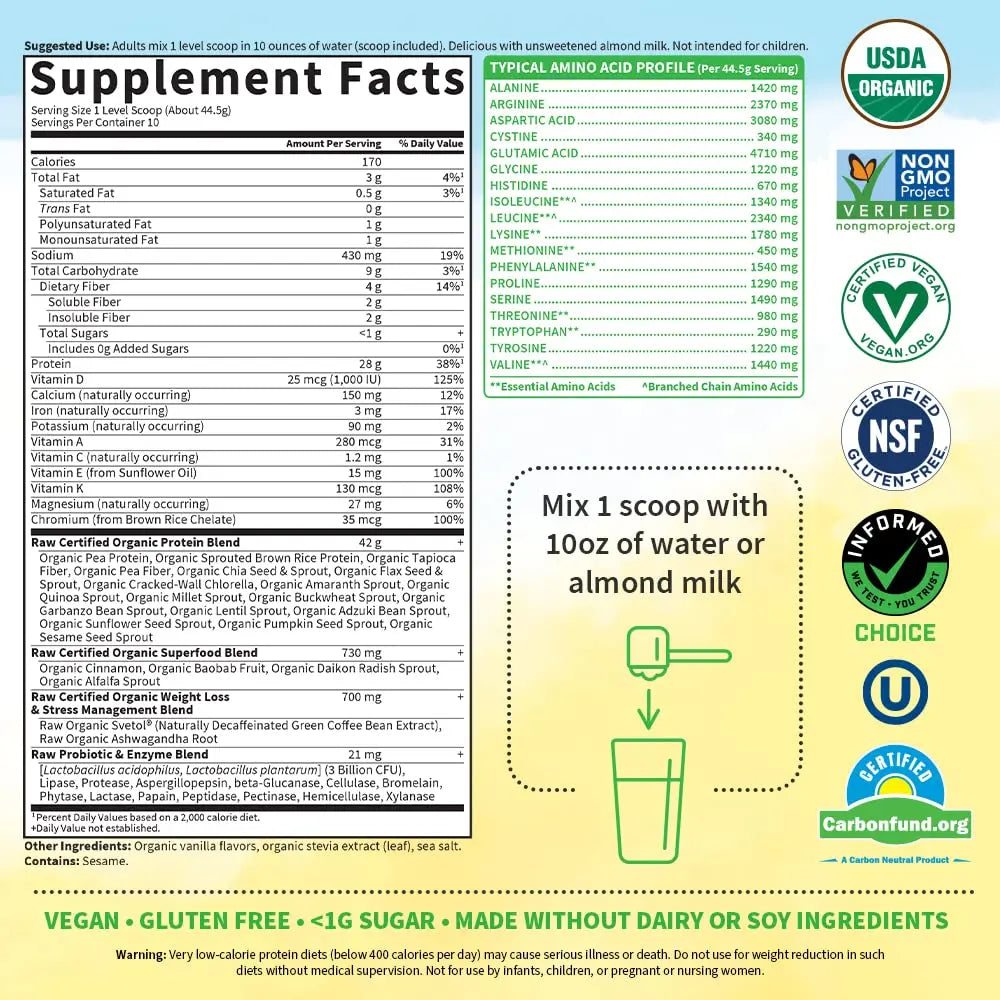 Garden of Life Raw Organic Fit Powder, Original - High Protein for Weight Loss (28g) Plus Garden of Life Au supplements