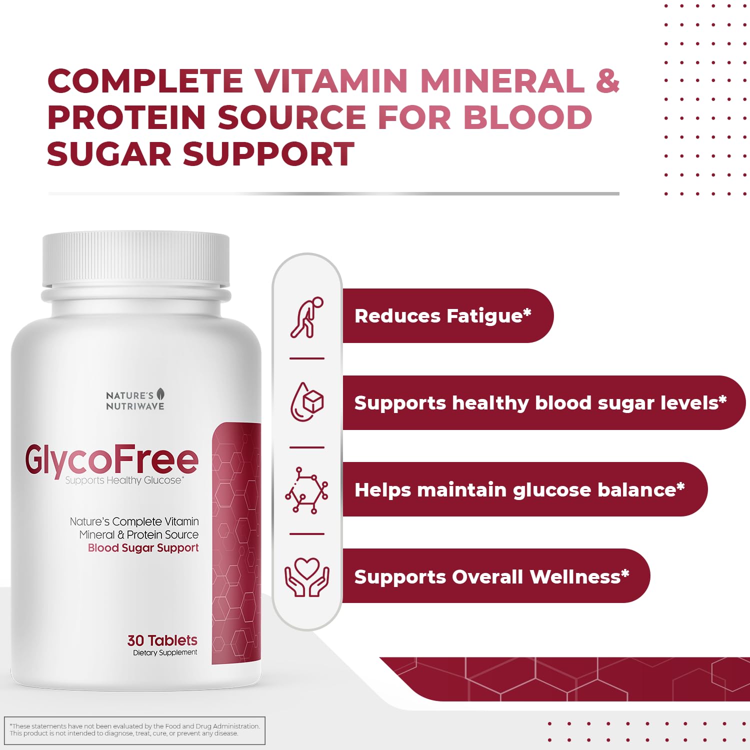 Nature’s NutriWave GLYCOFREE Supplement, Natural Plant-Based Blend with Berberine, Bitter Melon, Cinnamon, Inulin | Non-GMO, Made in USA - 30 Tablets, 3 Month Supply Nature’s NutriWave Au supplements