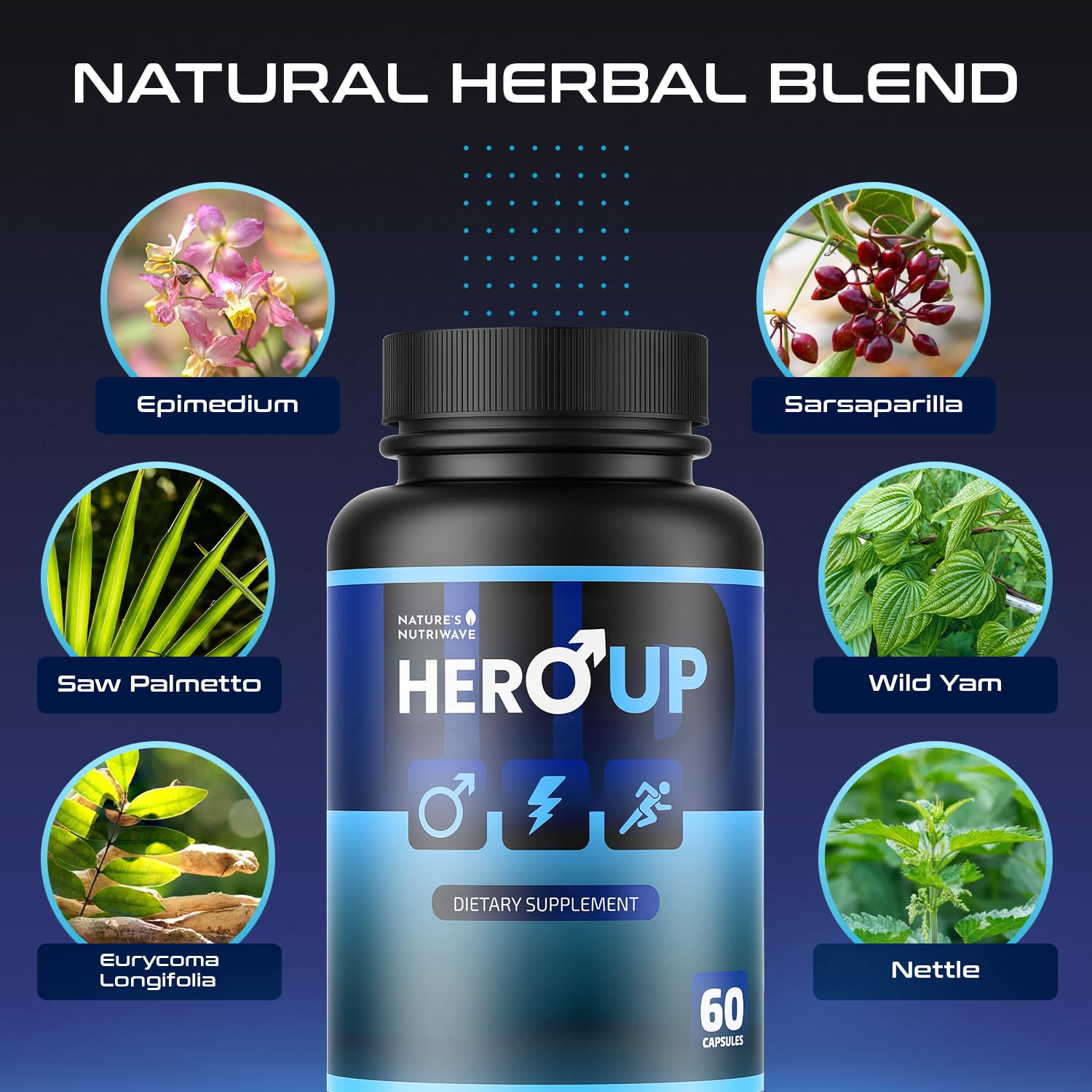HeroUP - Natural Wellness Supplement with Plant-Based Ingredients – Non-GMO, Stimulant-Free | Made in the USA, GMP-Certified | 60 Capsules, 6 Month Suppy Nature’s NutriWave Au supplements