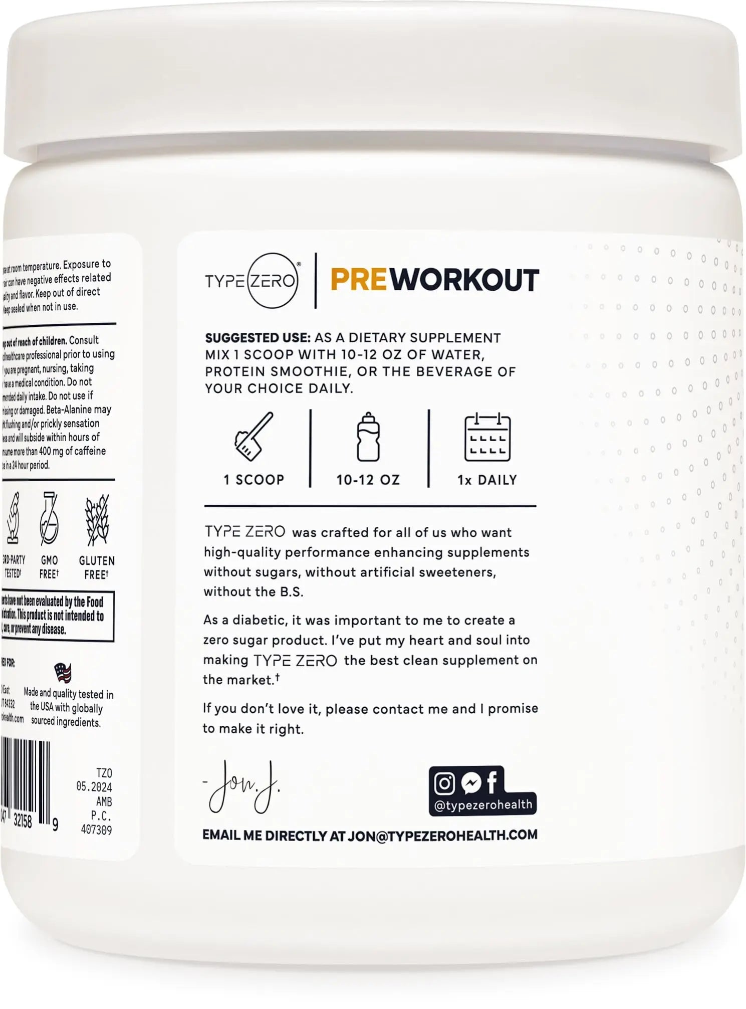 Type Zero Amino Burn Vegan BCAAs + Pre-Workout (Pina Colada Flavored) Type Zero Au supplements