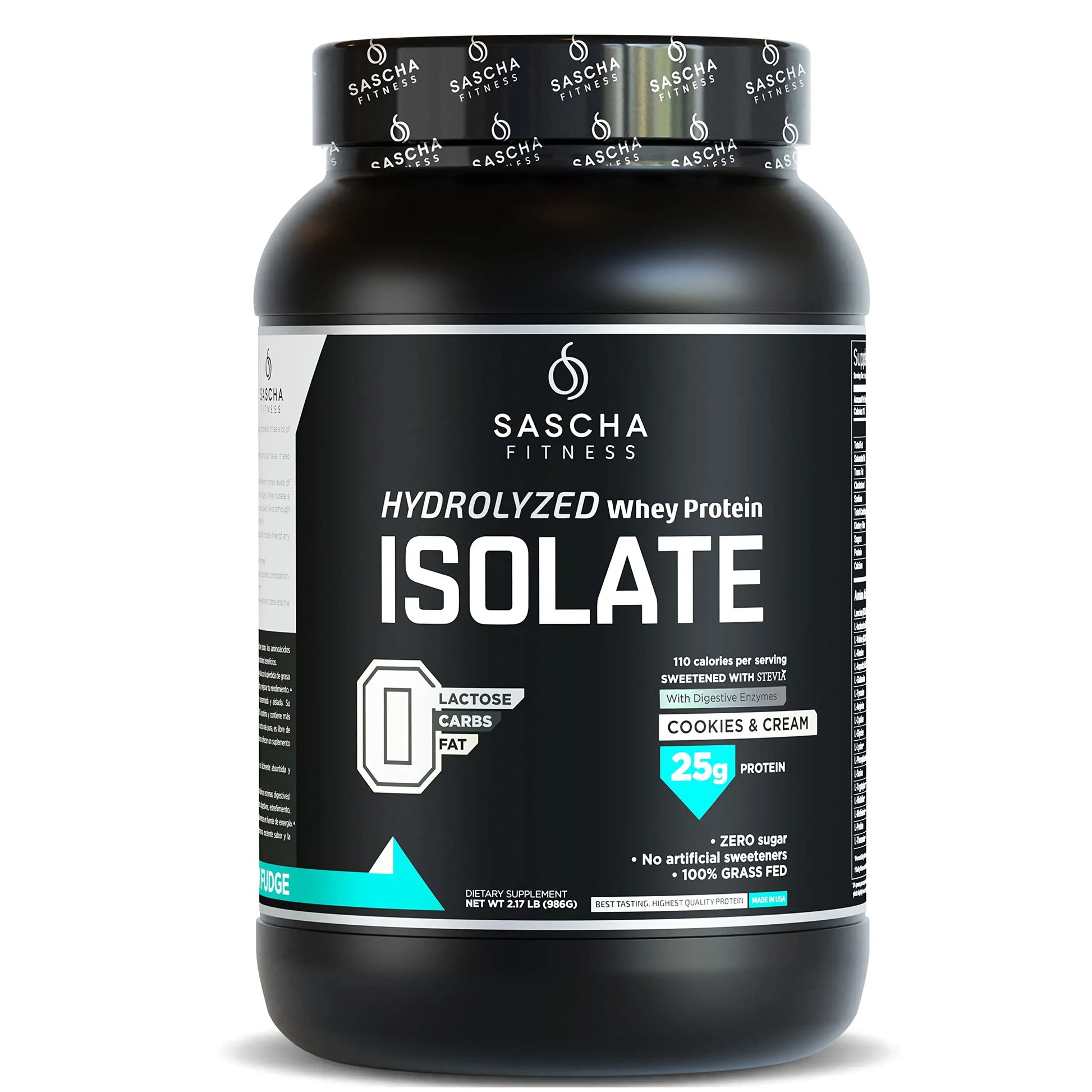 SASCHA FITNESS Hydrolyzed Whey Protein Isolate,100% Grass-Fed (2 Pounds, Cookies SASCHA FITNESS Au supplements