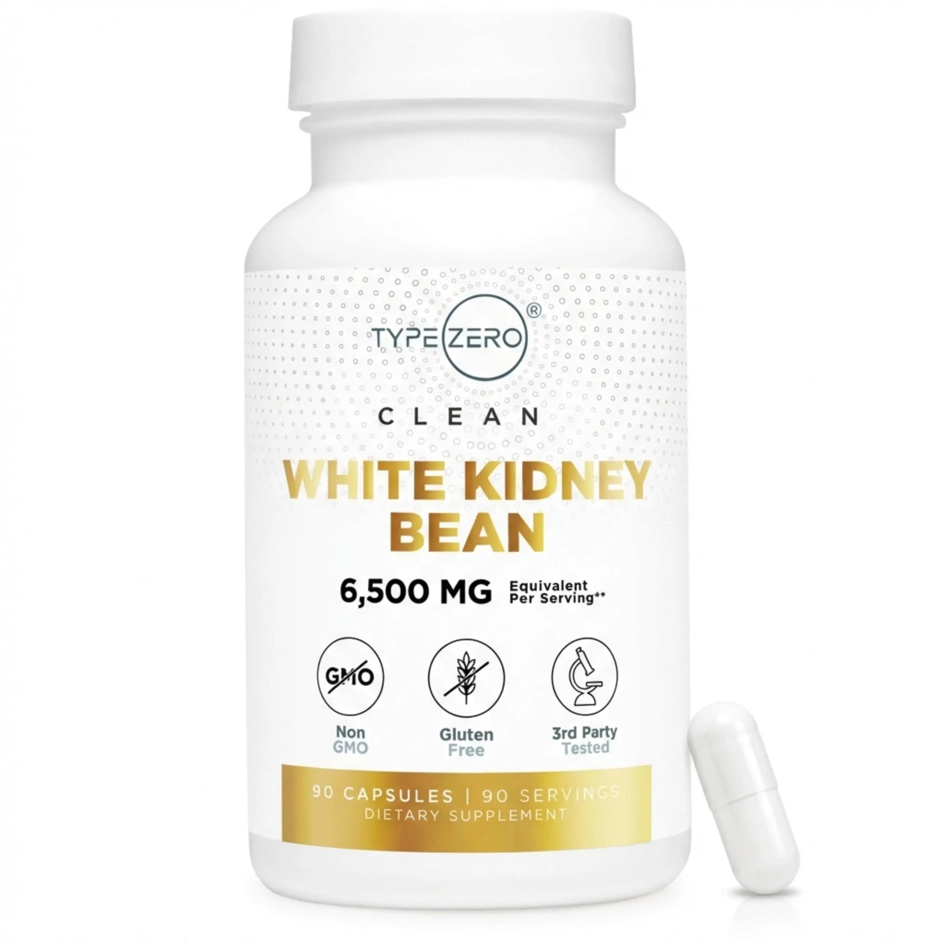 Type Zero Clean White Kidney Bean Capsules (6,500 MG Equivalent Per Serving, 90 Count) - Non-GMO, Gluten Free Type Zero Au supplements