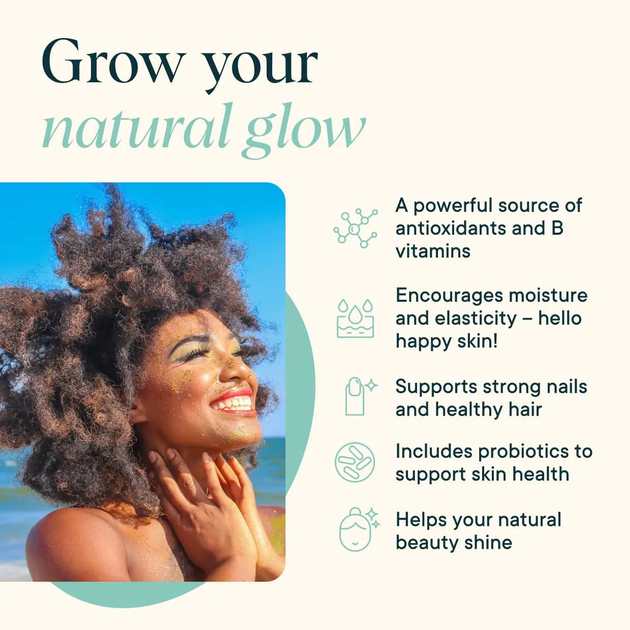 Ora Organic Hair, Skin, and Nails Support- BeYouTiful - Beauty Supplement with B Vitamins and Algae Extracts for Healthy Hair and Skin - 60 Vegan Capsules Ora Organic Au supplements