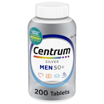 Centrum Silver Men's 50+ Multivitamin with Vitamin D3, B-Vitamins, Zinc for Memory and Cognition - 200 Tablets Centrum Au supplements