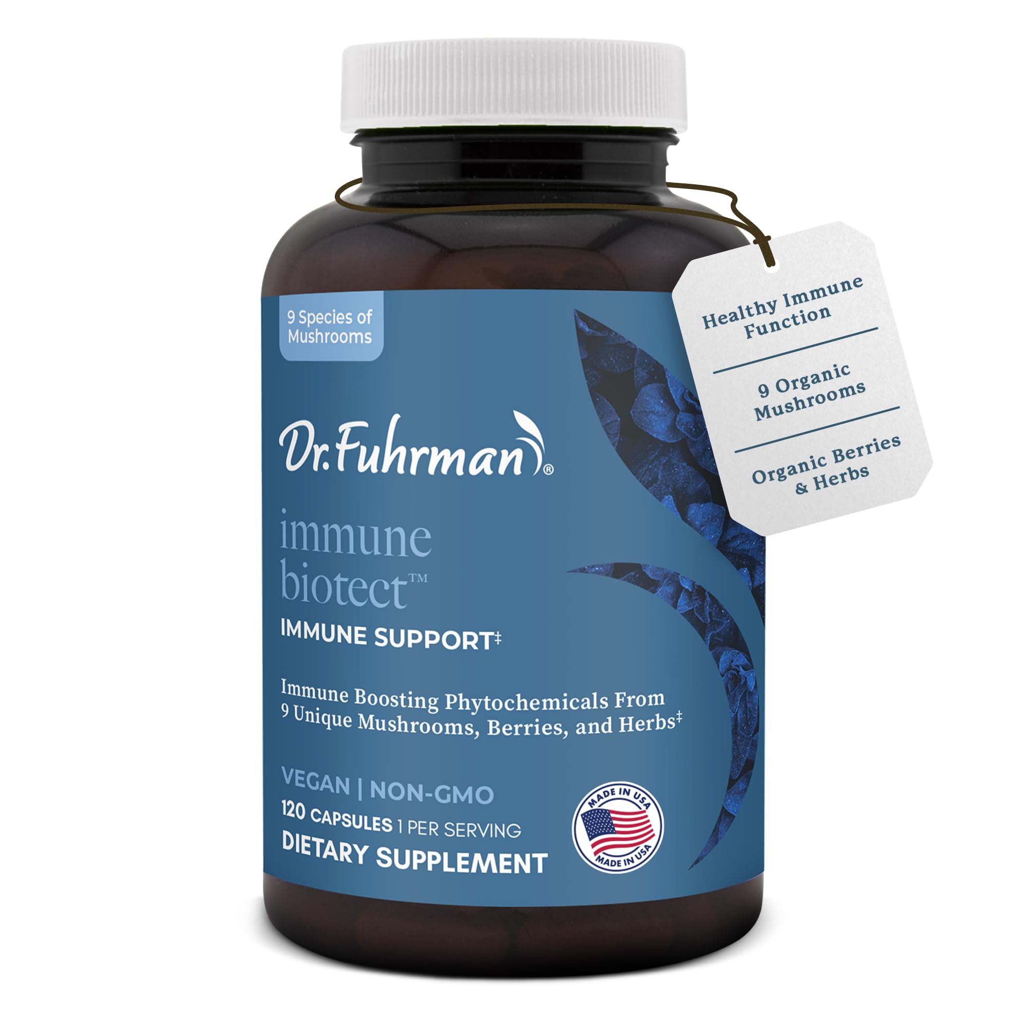 Dr. Fuhrman All Natural Immune Support Supplement | Whole-Food Derived Vitamin for Immunity Defense | Organic Mushrooms, & Berries | Organic Lion’s Mane, Maitake, Reishi, and Elderberry | 120 Caps Dr. Fuhrman Au supplements