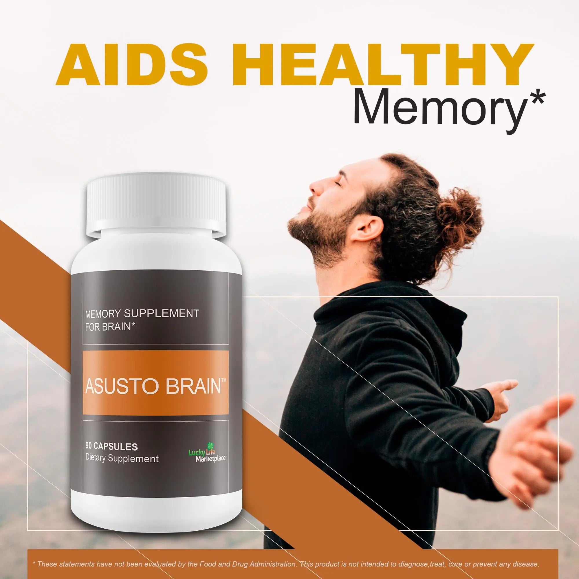 Asusto Memory Supplement for Brain - Improved Capsule Formula - Natural Brain, Memory, & Focus Support - Brain Support - Brain Supplement - Nootropic - Natural Asusto Sandalwood Improved Formula Generic Au supplements