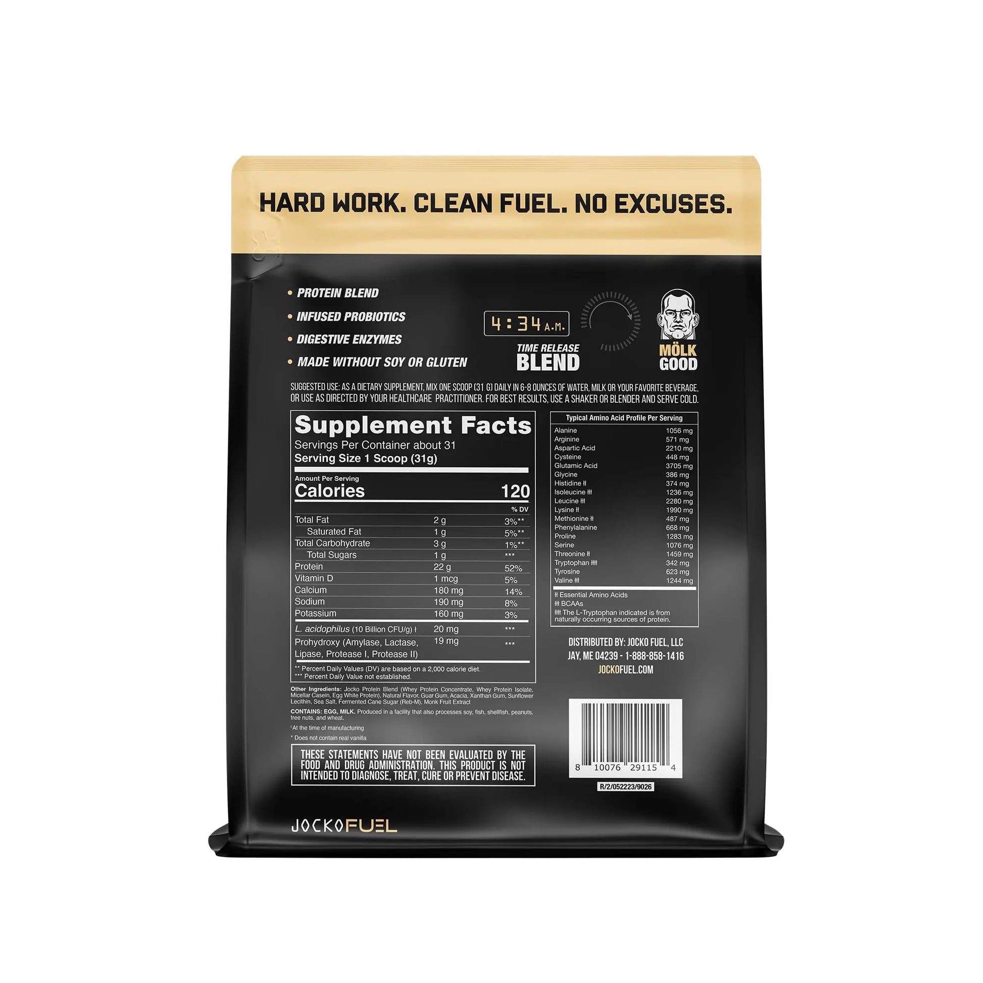 Jocko Mölk Whey Protein Powder (Vanilla) - Keto, Probiotics, Grass Fed, Digestive Enzymes Jocko Fuel Au supplements