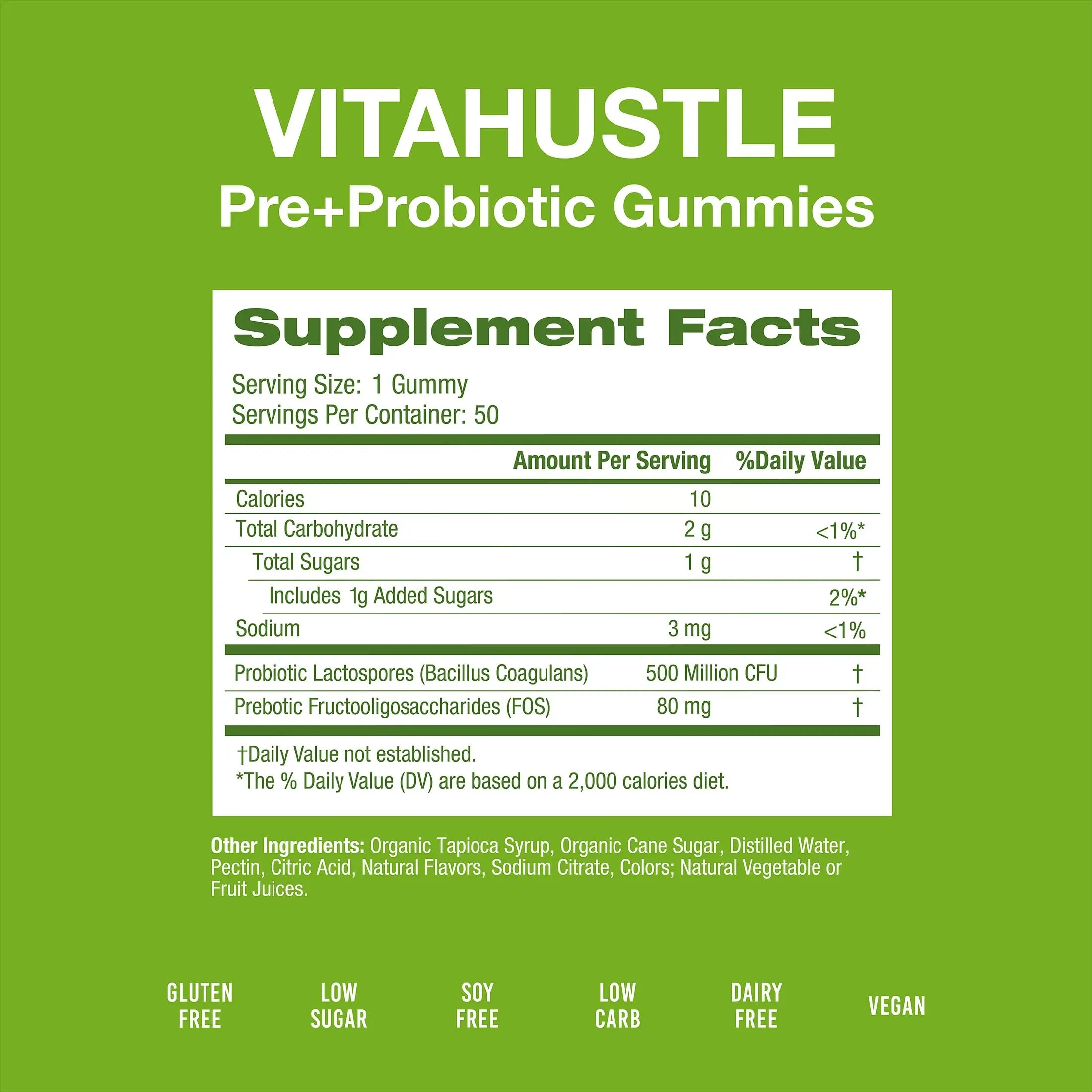 VitaHustle Probiotic Gummies + Prebiotics by Kevin Hart with Chicory Root Inulin Fiber VitaHustle Au supplements