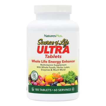 NaturesPlus Ultra Source of Life with Lutein - 180 Tablets - Multivitamin Supplement with Whole Foods - Supports Natural Energy & Overall Well-Being - Gluten Free, Vegetarian - 60 Servings NaturesPlus Au supplements