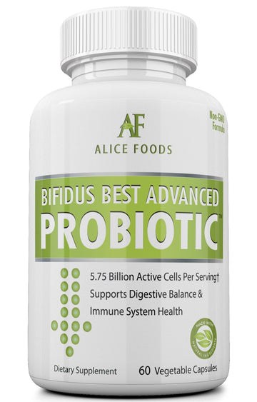 Fast Natural Bloating Relief - Bifidus Best Advanced Probiotic 60 Day + Kombucha Guide - Premium Probiotics for Men and Women - for Intestinal Problems, Bloating, Diarrhea, Gas, Bladder, UTI Alice Foods Au supplements