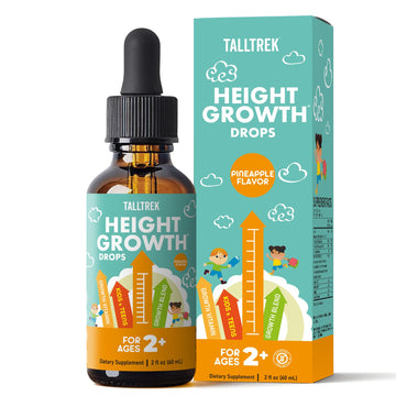 TallTrek Height Growth Supplement Drops for Kids - Teens Bone Growth Height Increase and Maximizer Immune Health Drops with Vitamins D3 K2 Zinc & Calcium - Gluten Free Vegan Pineapple Flavor TallTrek Au supplements