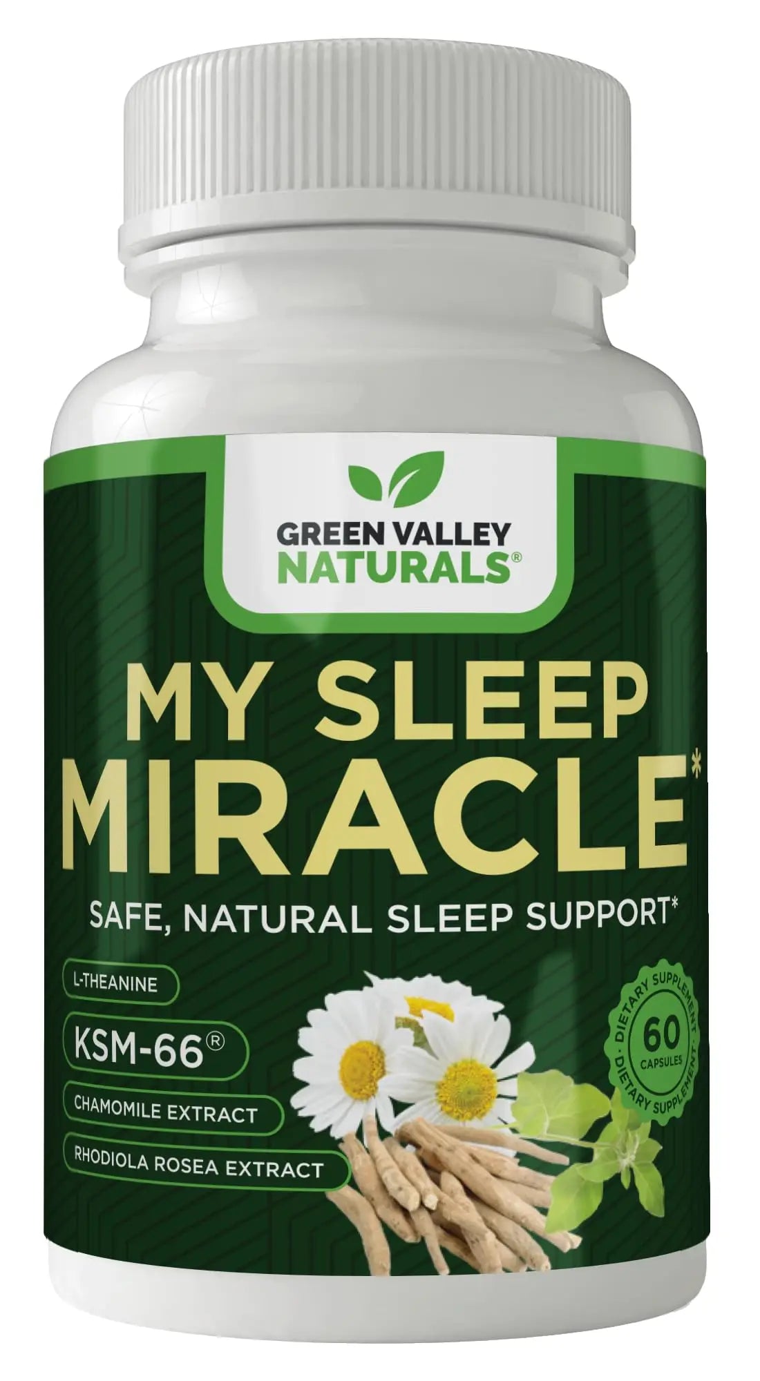 GREEN VALLEY NATURALS My Sleep Miracle Vegan Sleep Support Supplement | Melatonin-Free Formula | Ashwagandha, Chamomile & L-Theanine | Promotes Calm, Relaxation & Restful Sleep | 60 Capsules GREEN VALLEY NATURALS Au supplements