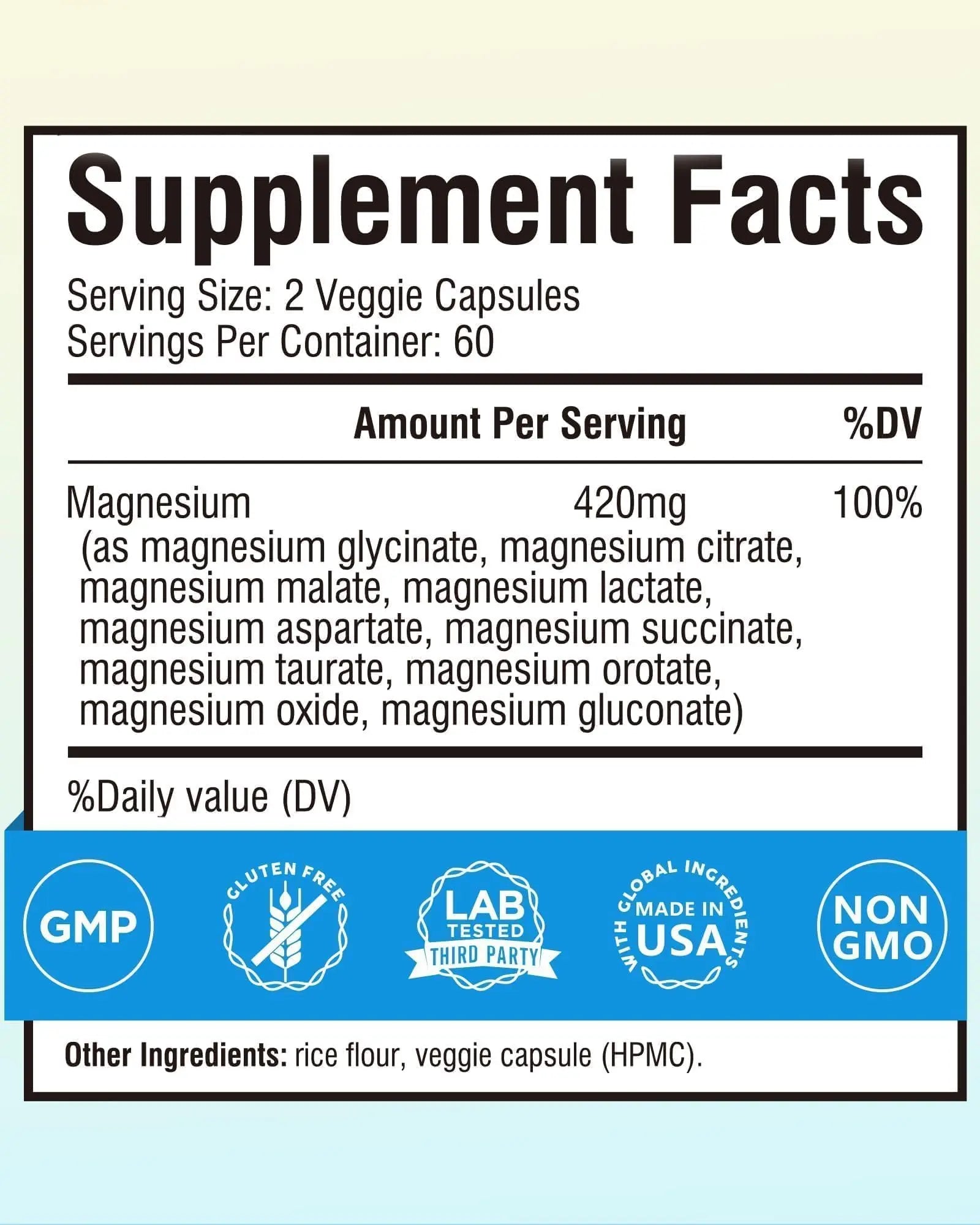 Terranics Magnesium Complex Supplement 420mg, 10-in-1 Full-Spectrum Formula, Glycinate, Citrate, Malate & More, Max Absorption, Bone and Heart Support, 120 Veggie Caps Terranics Au supplements