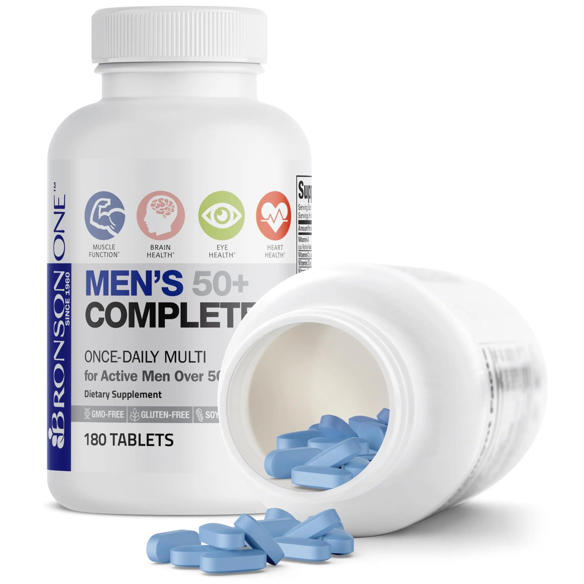Bronson ONE Daily Mens 50+ Complete Multivitamin Multimineral, 180 Tablets Bronson Au supplements