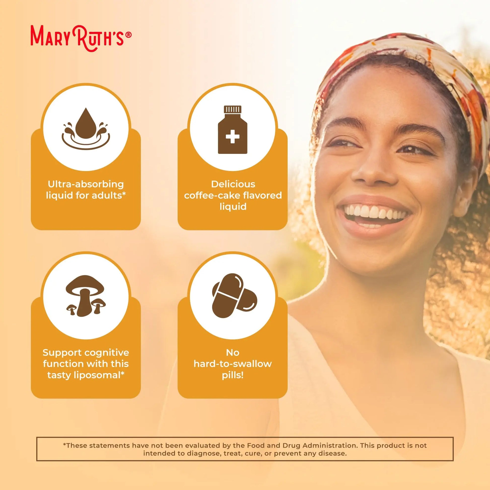 MaryRuth Organics Lions Mane Supplement | Ultra Absorption Liposomal | Full Spectrum Lion's Mane Mushroom | 200mg Beta-Glucans Per Serving | USDA Organic | Vegan | 7.6 oz | 15 Servings MARYRUTH'S Au supplements