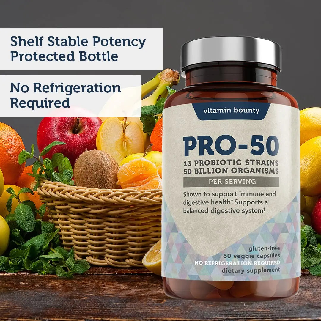 Vitamin Bounty Pro-50 Probiotics - 13 Probiotic Strains, Gut Health, Digestive Health Vitamin Bounty Au supplements