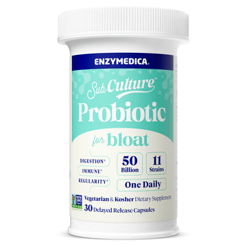 Enzymedica SubCulture Probiotics for Gas & Bloating, 50 Billion CFU, Supports Immune & Digestive Health, Regularity & Gut Flora, 30 Count Enzymedica Au supplements