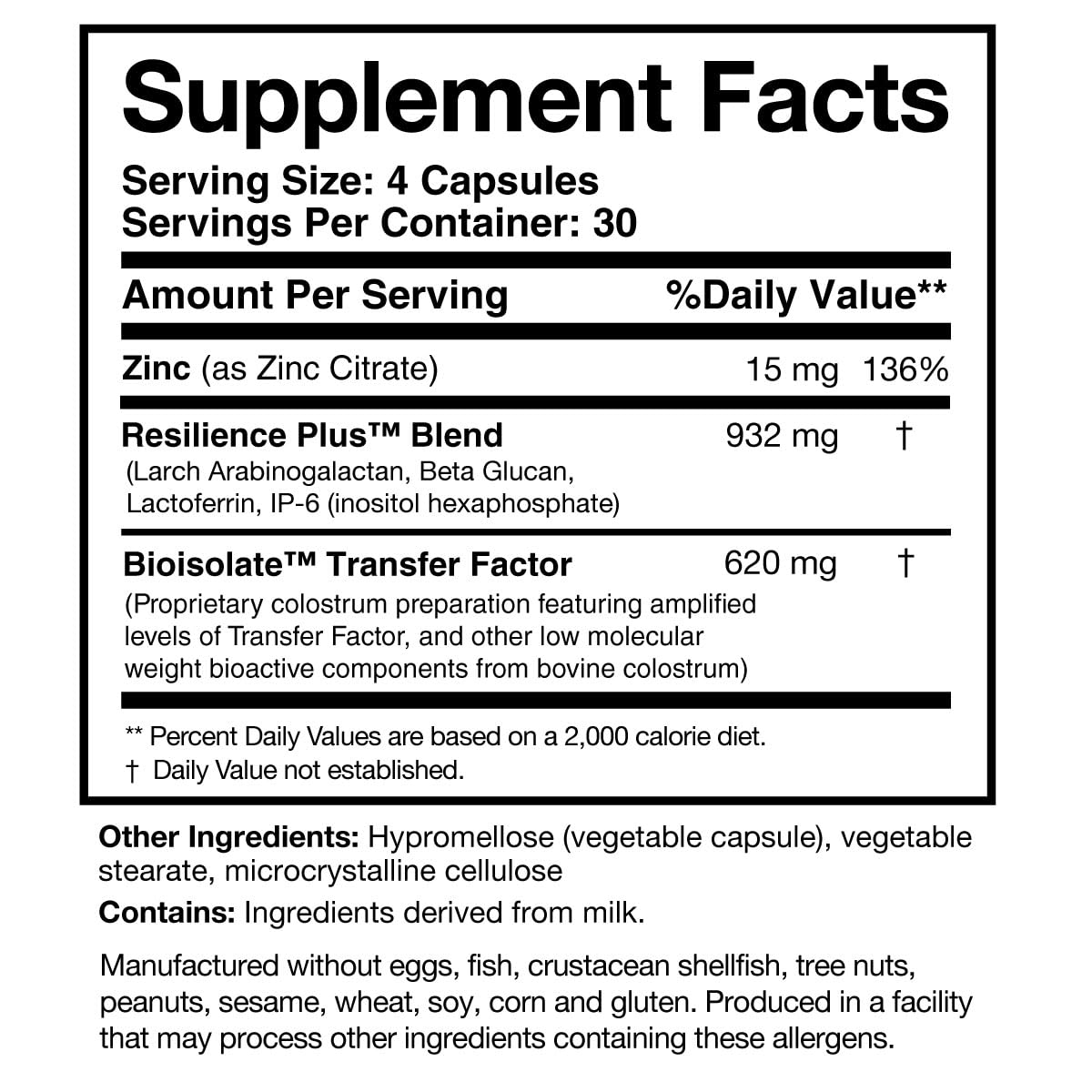 Researched Nutritionals Transfer Factor Rapid Response Immune Support Supplement - Colostrum Blend with Beta Glucan, IP-6 & Lactoferrin, Fast-Acting Innate & Adaptive Immune Modulation (120 Capsules) Researched Nutritionals Au supplements