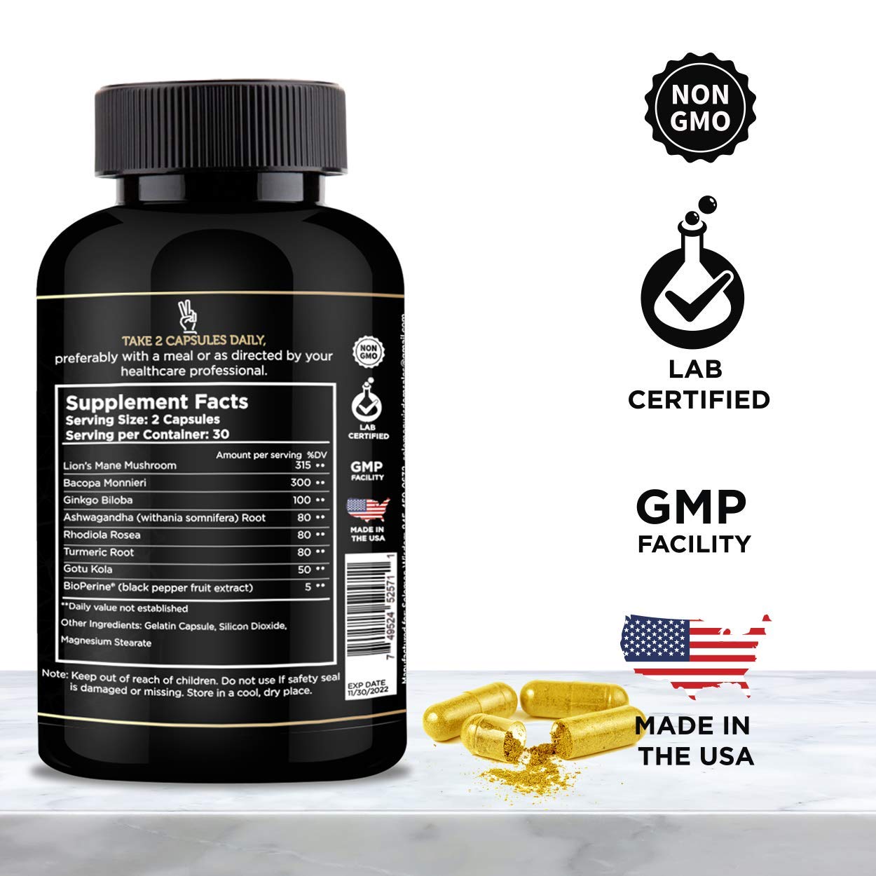 SOLOMON WISDOM Brain Booster – Nootropic Dietary Supplement for Memory Boost – 60 All-Natural Capsules to Enhance Focus & Improve Concentration & Clarity SOLOMON WISDOM Au supplements