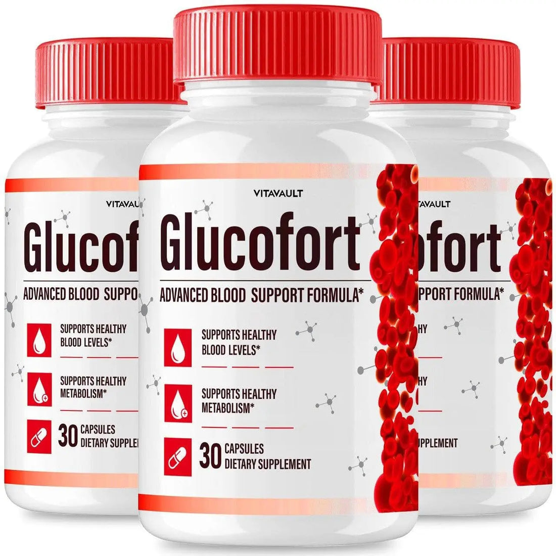 (3 Pack) Glucofort, Max Advanced Blood Support Formula Capsules Vitavault Au supplements