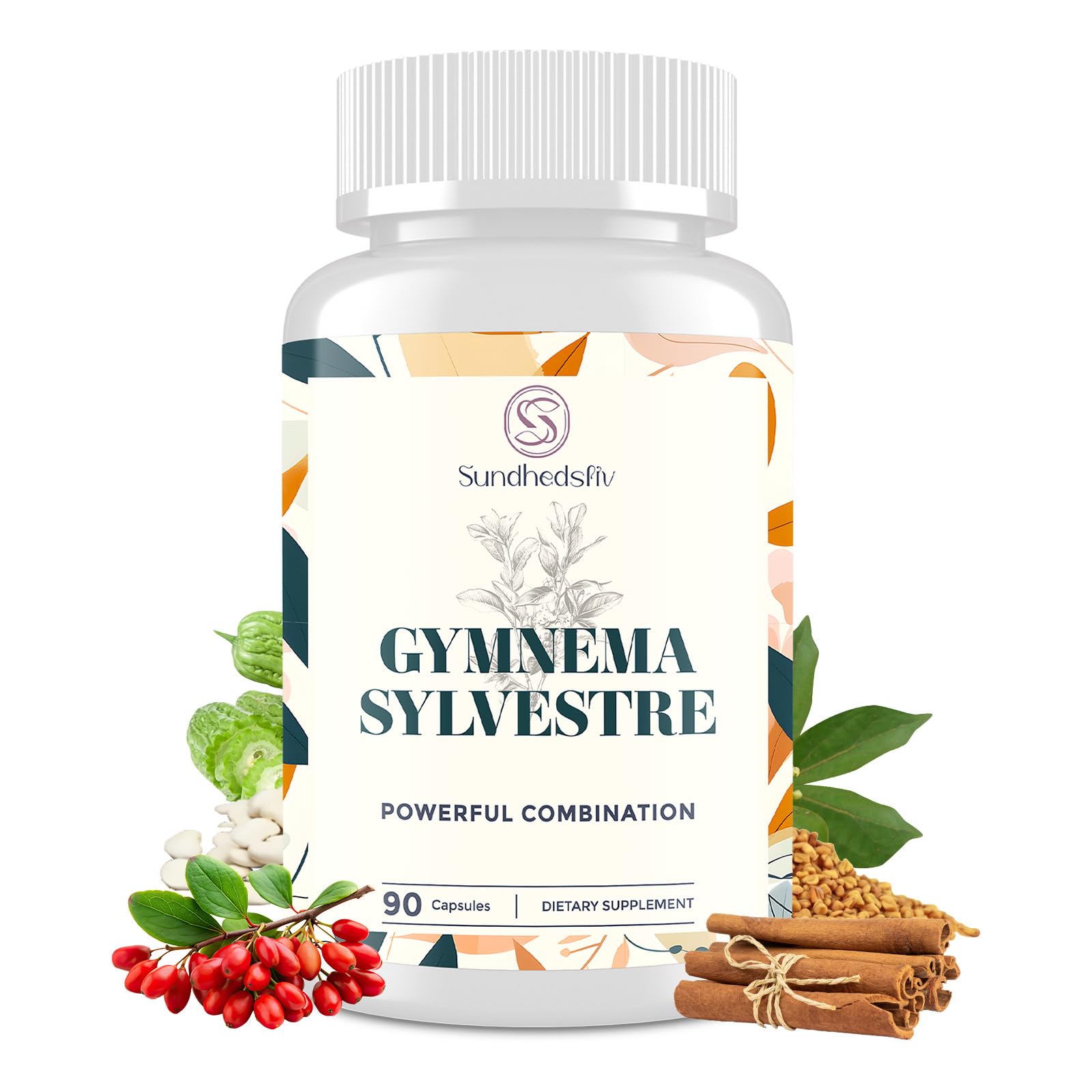 Sundhedsliv 16 in 1 Blxxd Sugr Effective Gymnema Sylvestre Supplement 2100MG | with Berberine, Cinnamon, Bitter Melon | Vitamins, Magnesium & Chromium | 90 Vegan Capsules Sundhedsliv Au supplements