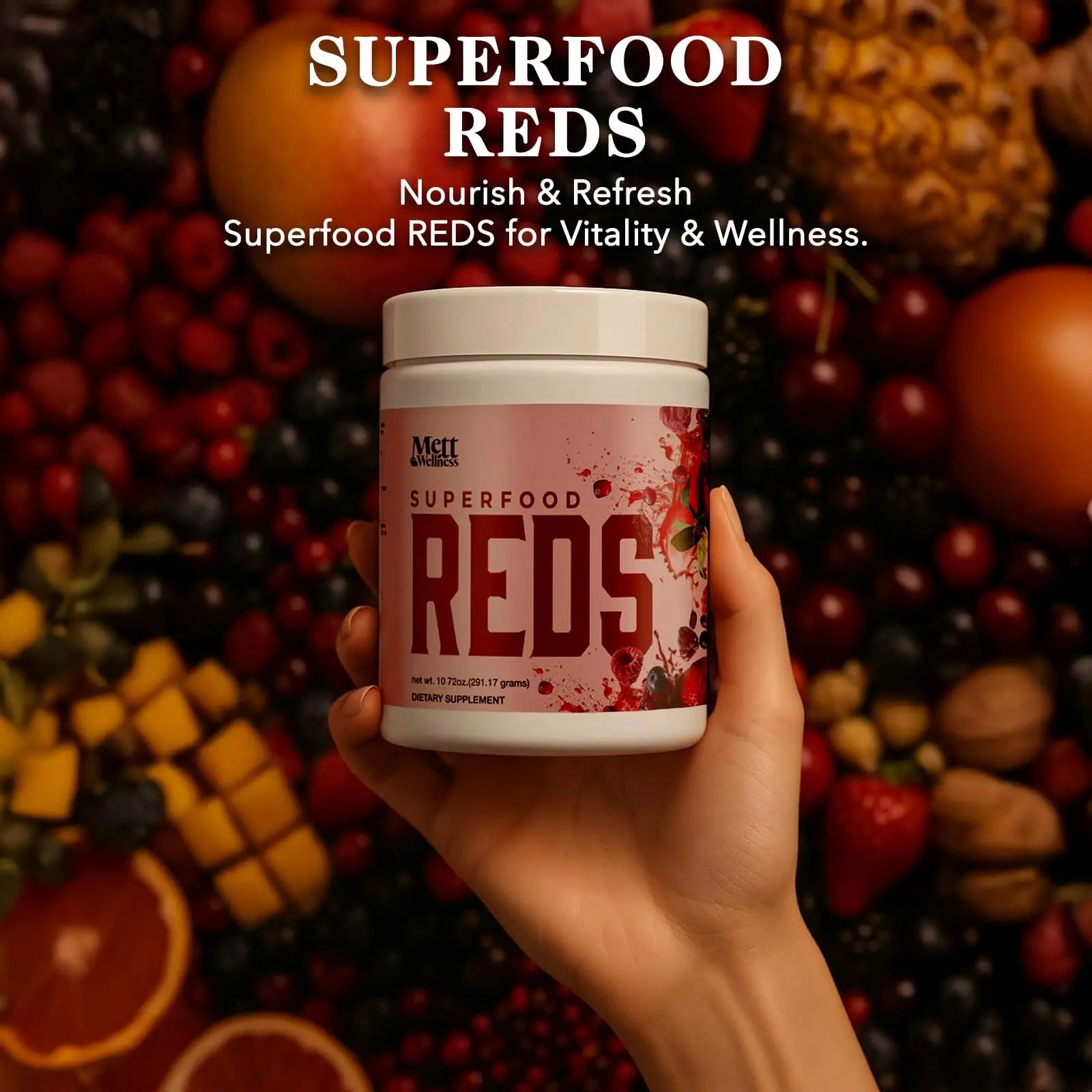 Mett Wellness Superfood REDS | 10.72 oz | With Vitamins A, C & E | Helps Maintain Nitric Oxide Levels | Supports Daily Wellness Mett Wellness Au supplements