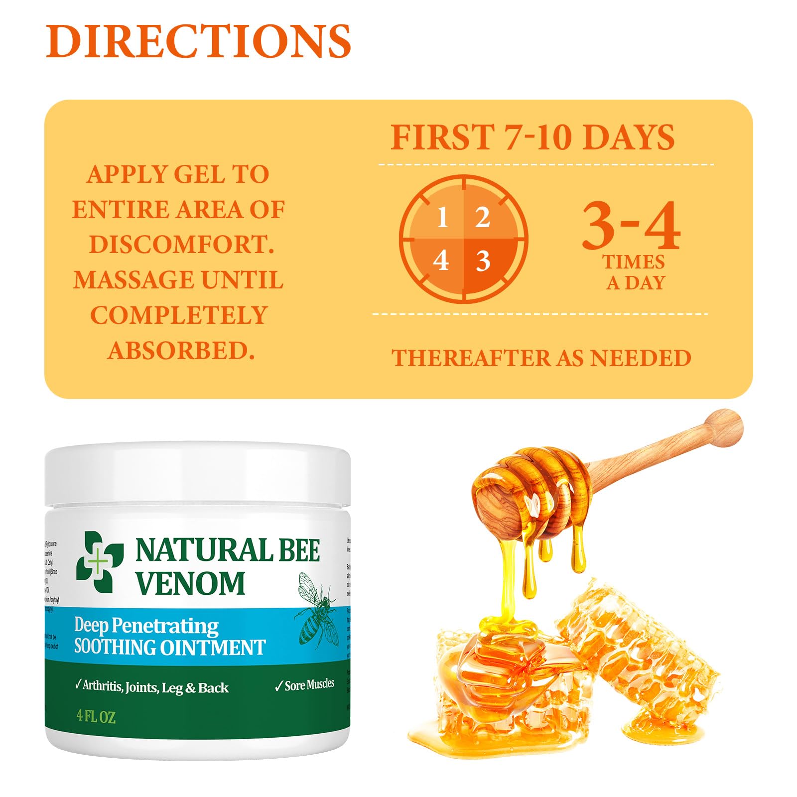 PIBIOOMAP Zealand Bee Venom Serum Gel, Professional for Joint, Muscle, Bone Cream, 24h Fast Release, Soothing Powerful for Back, Neck, Hand, Foot, Knee, Muscle, Shoulder, Hip, Nerve PIBIOOMAP Au supplements