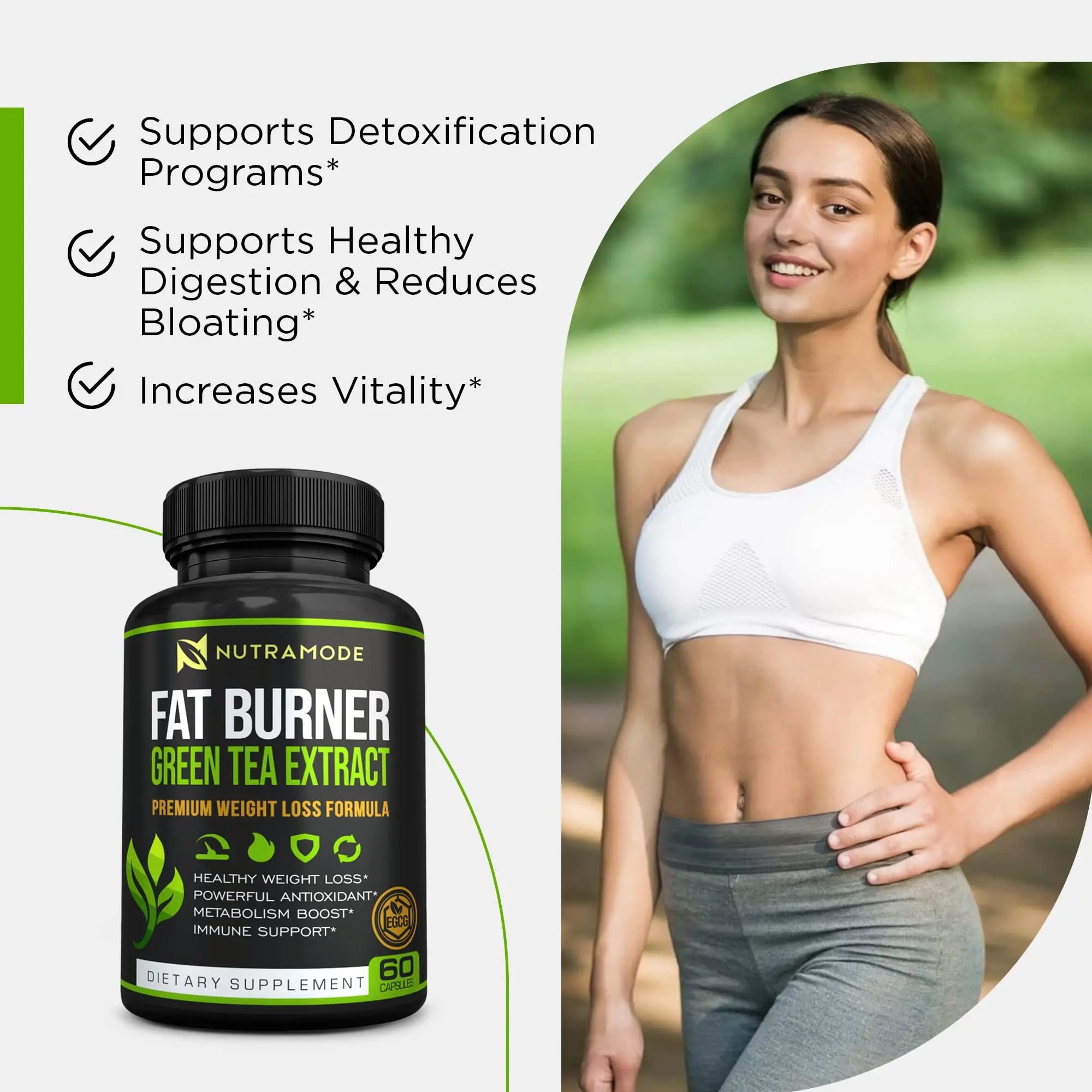 Premium Green Tea Extract Fat Burner Supplement EGCG-Natural Appetite Suppressant NUTRAMODE Au supplements