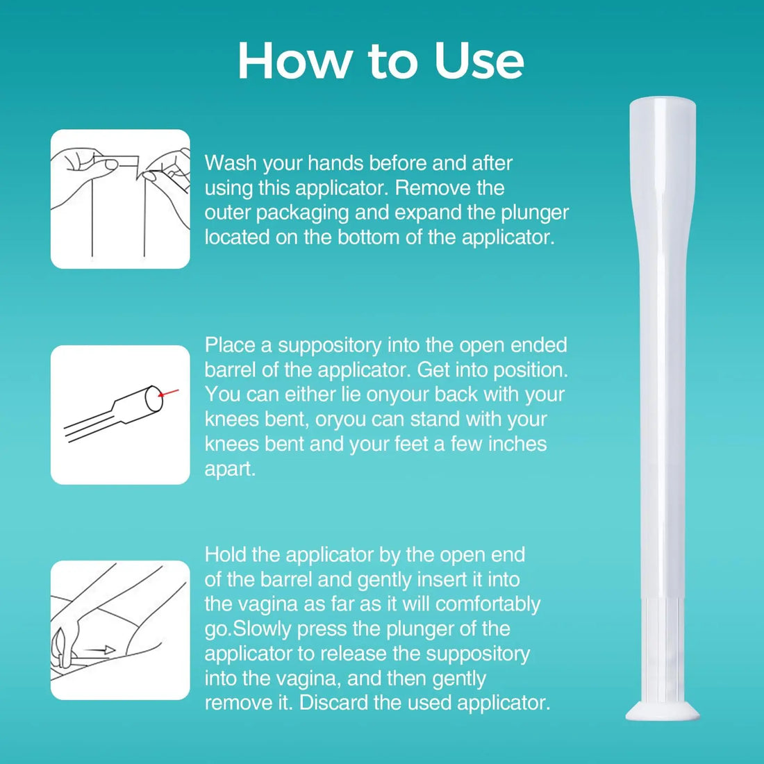 Dizzily 30 Pack Disposable Vaginal Suppository Applicators for Women, Individually Wrapped, Hygienic - Fits Most Boric Acid Suppositories, Pills, Tablet, Cap-sules and Feminine Care Applicator Dizzily Au supplements