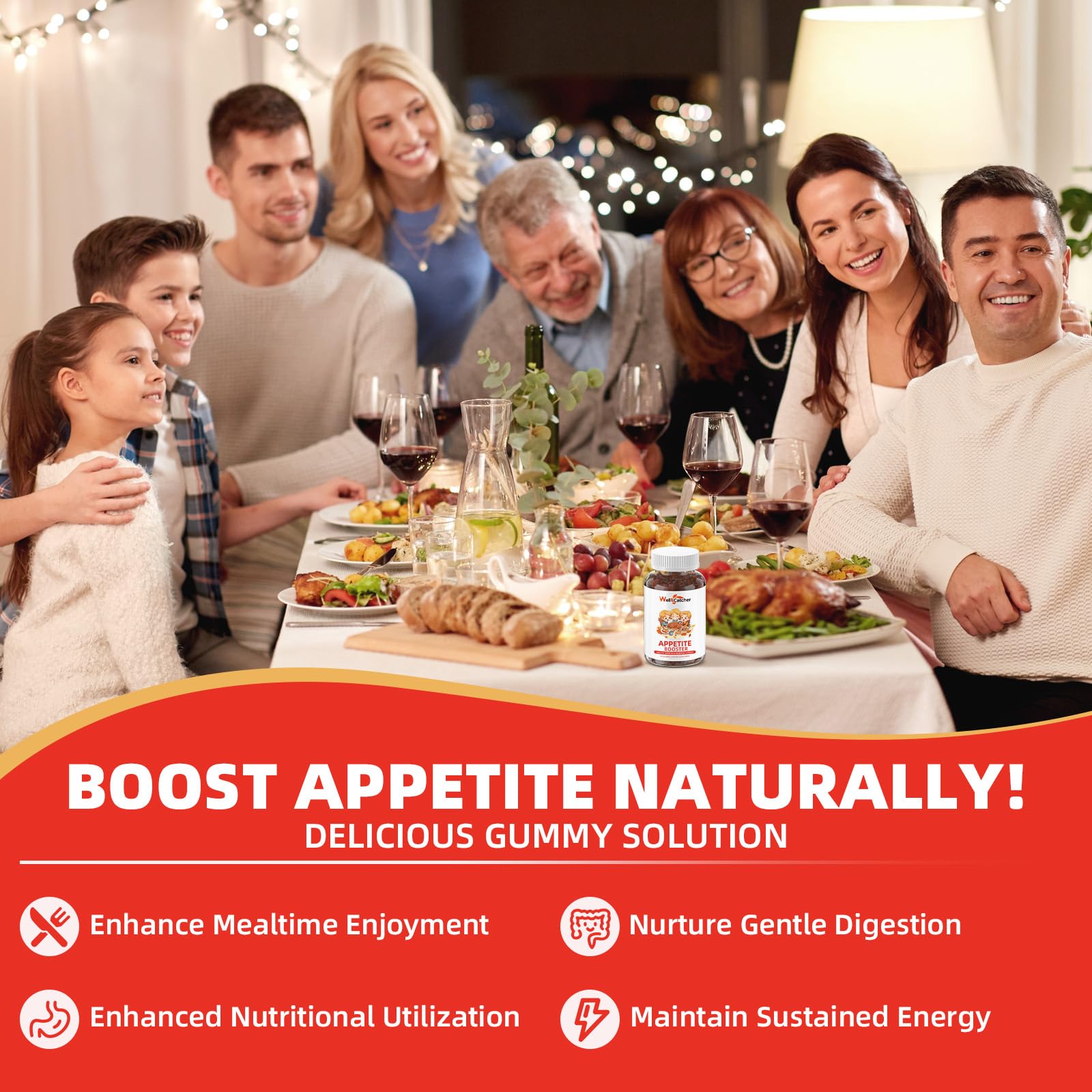 Appetite Booster Gummies for Kids Adults: Appetite Support Supplement with Bromelain Hawthorn Zinc Vitamin B12 for Healthy Digestive & Nutritional Balance, Sugar Free Mixed Fruit Flavor Vegan 30 Days Wellcatcher Au supplements