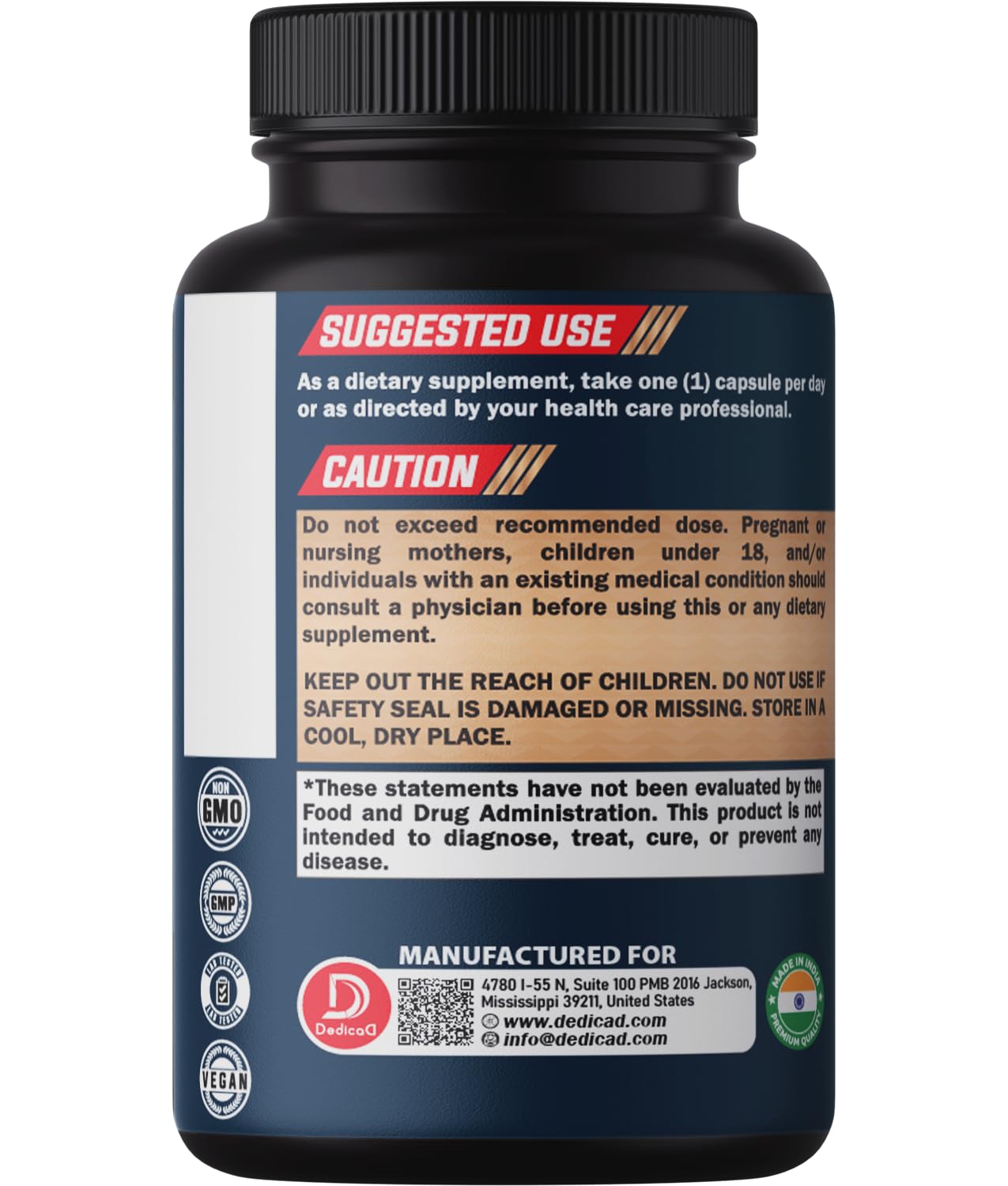 DEDICAD 12in1 Wormwood Black Walnut Clove Capsules - Immune, and Mood Support - 3 Month Supply - 90 Vegan Capsules DEDICAD Au supplements