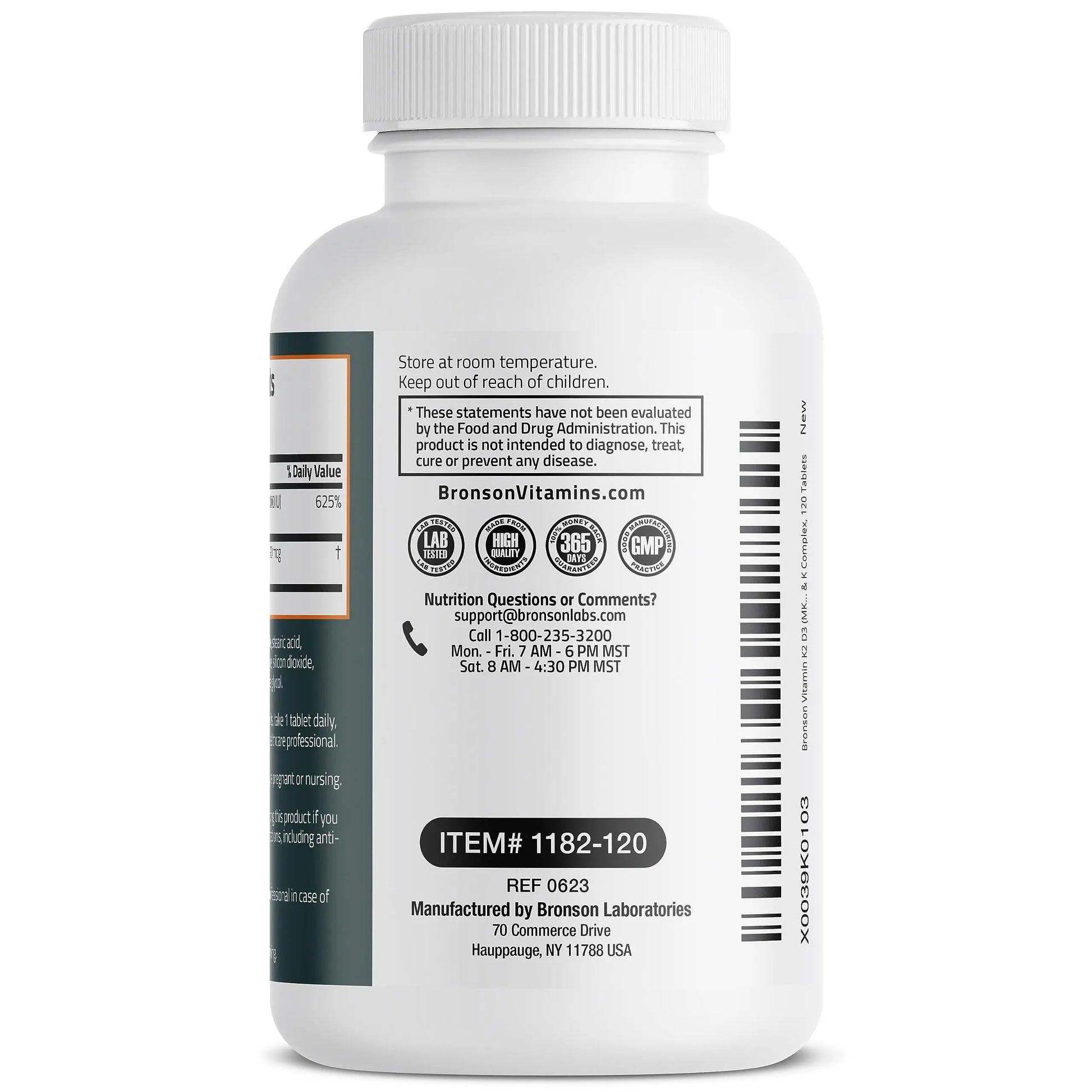 Bronson Basics Vitamin K2 D3 (MK7) Supplement Non-GMO Formula 5000IU (125 mcg) Bronson Au supplements