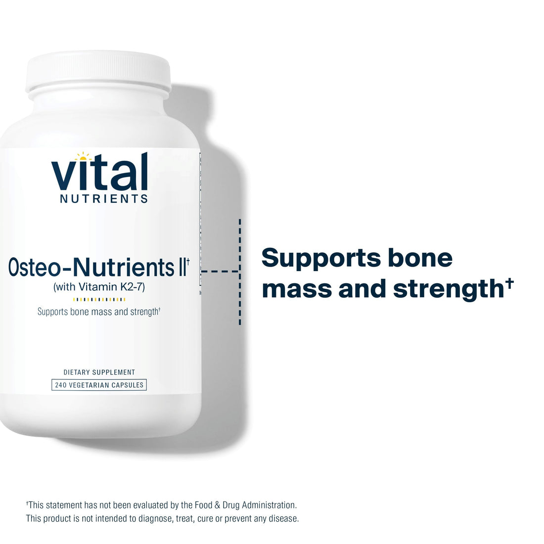 Vital Nutrients Osteo-Nutrients II - Vitamin K2 + D3, Calcium, Boron, and Magnesium for Bone Strength* - Healthy Heart Support - Vegetarian Supplement - Gluten, Dairy, Soy Free - 240 Capsules Vital Nutrients Au supplements