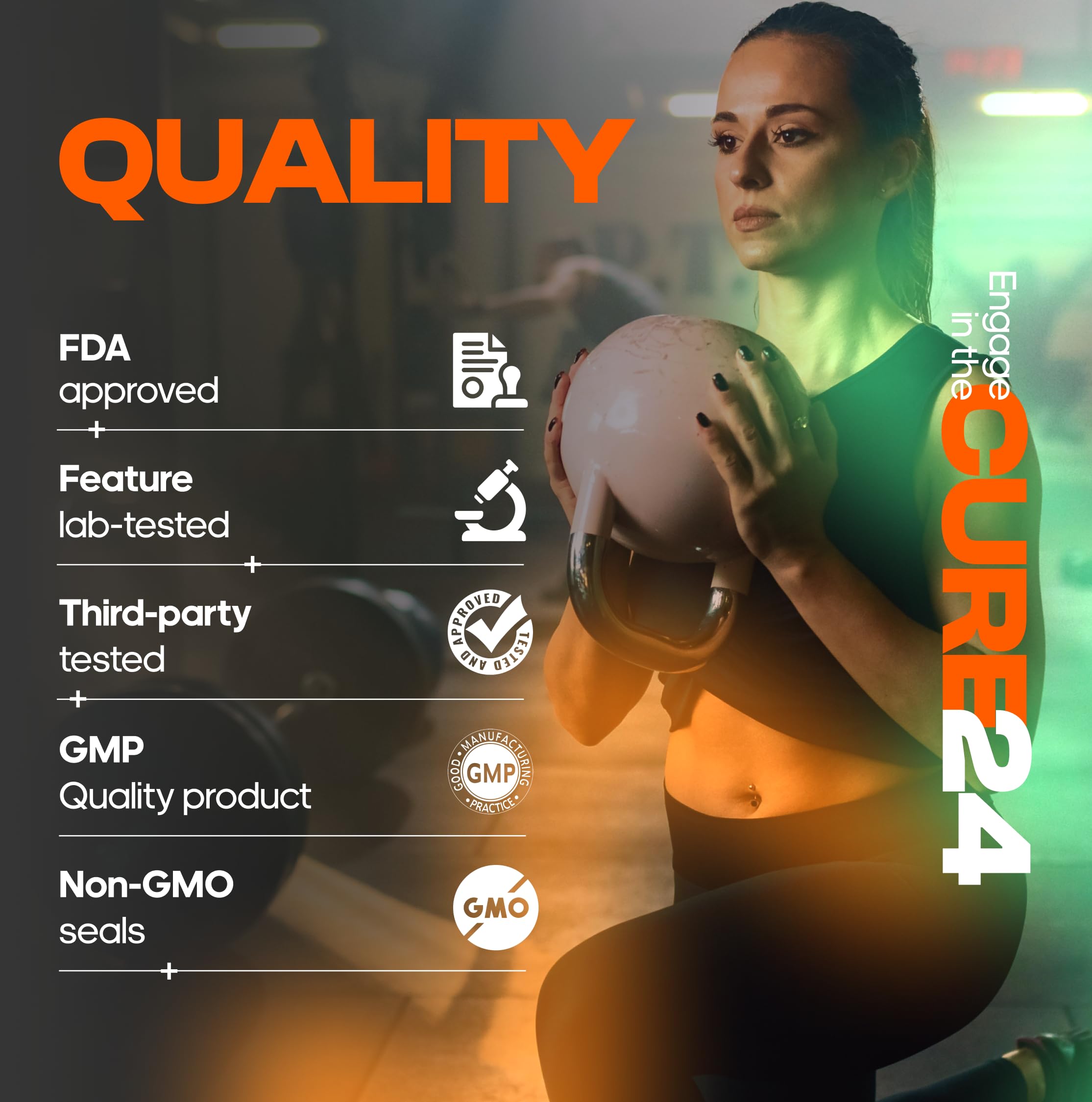 Cure24 Bovine X3 Colostrum Supplement Powder for Humans, 100% Pure Whole Natural Grass Fed Superfood, High IgG, Plus Probiotic & Prebiotic, Natural Peach-Mango Flavor, Made in USA Cure24 Au supplements