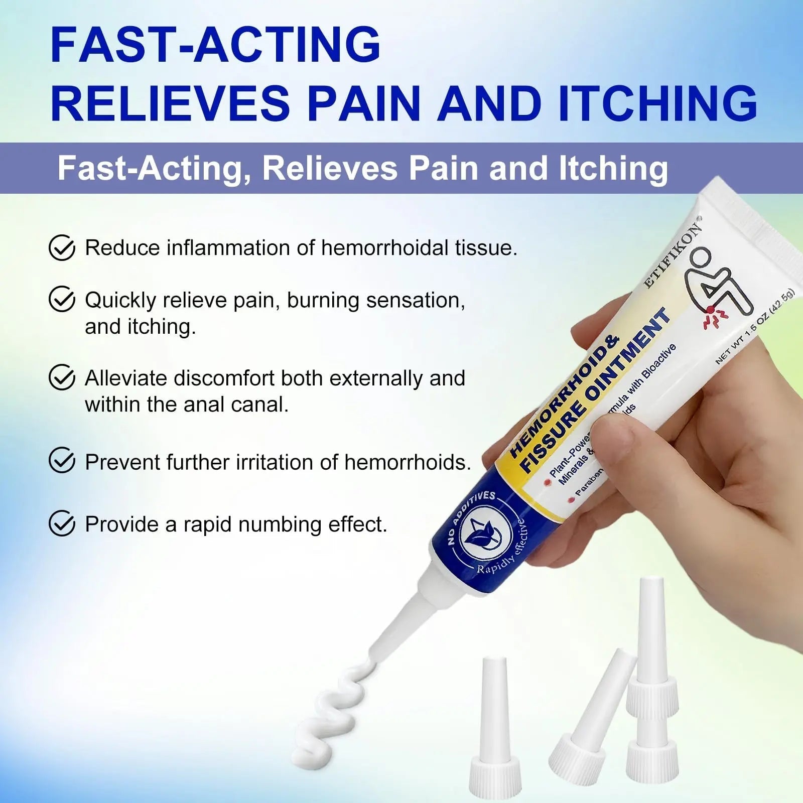 ETIFIKON Hemorrhoid & Fissure Ointment with 4% Lidocaine & Phenylephrine HCI – 42.5g Comforting Care Cream for Internal & External Areas – Helps Soothe Irritation & Support Daily Comfort (1 Pack) ETIFIKON Au supplements