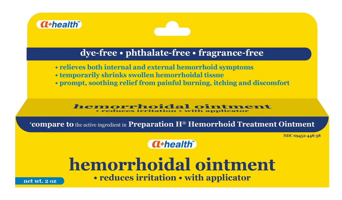 A+Health Hemorrhoid Treatment, Hemorrhoidal Ointment Relieves Symptoms of Burning, Itching, Discomfort, 2 Ounce Tube with Applicator, Reduces Irritation and Pain Relief A+Health Au supplements