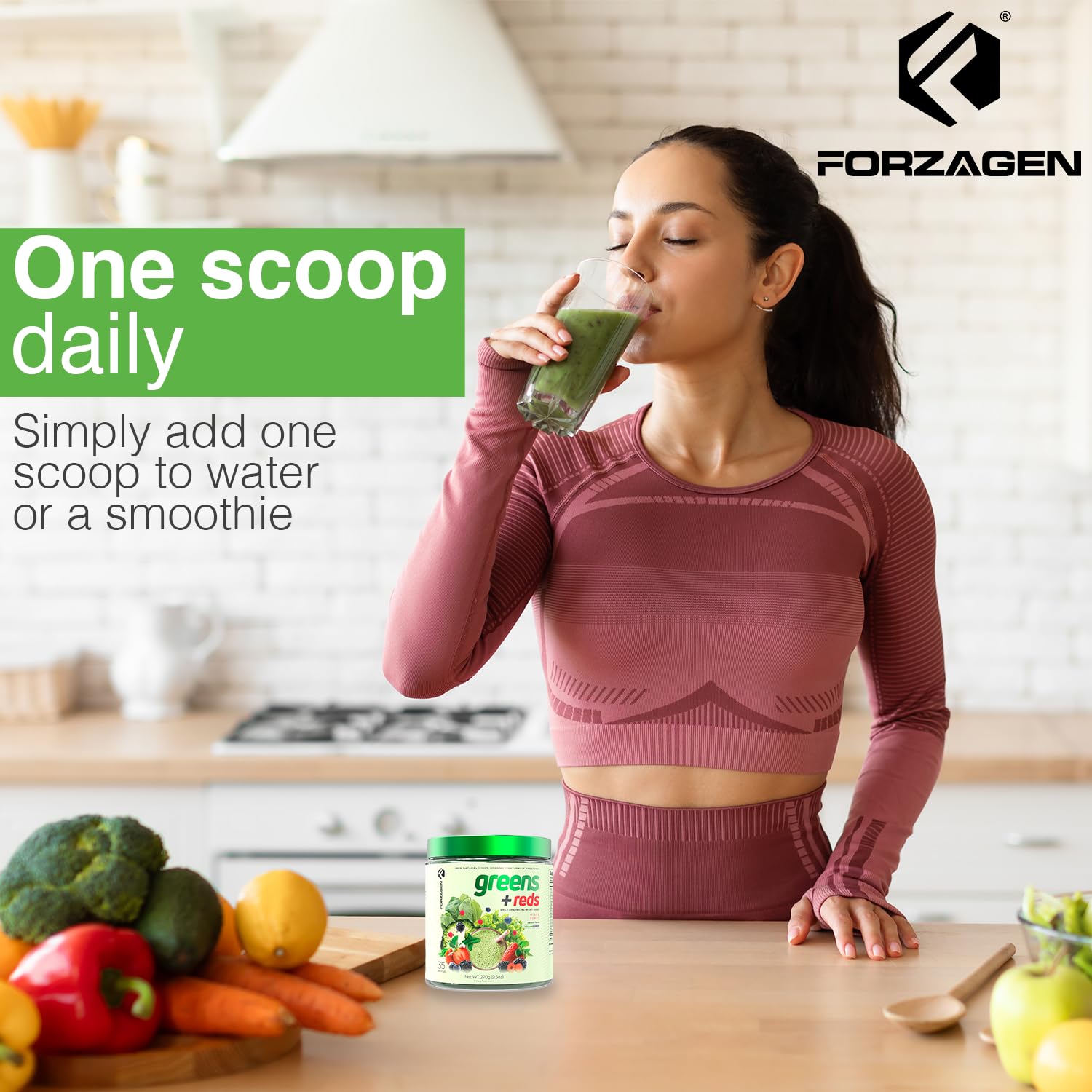Forzagen Vegan Greens & Reds Superfood Powder - Organic Super Greens Powder | Premium Veggie Powder Supplement | 35 Servings Reds and Greens Superfood Powder Forzagen Au supplements