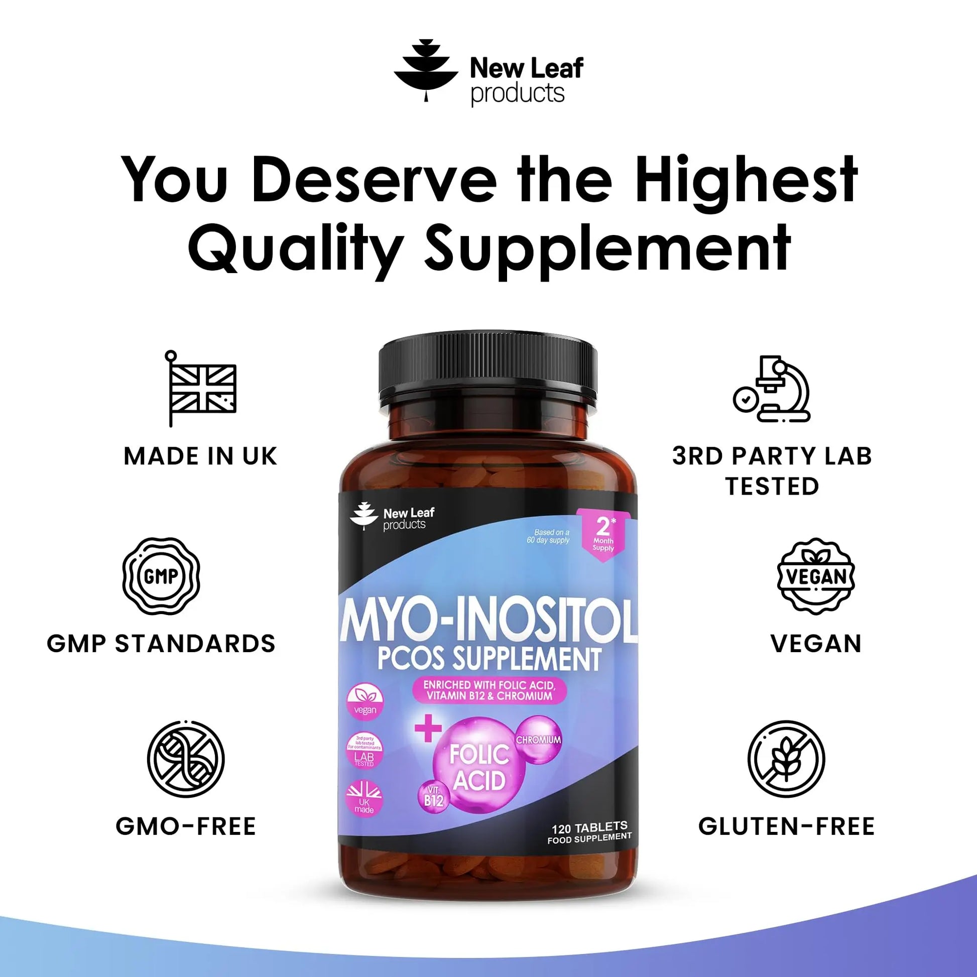 Myo-Inositol PCOS Supplement - Myo Inositol Tablets PCOS Supplement Enriched NEW LEAF PRODUCTS Au supplements