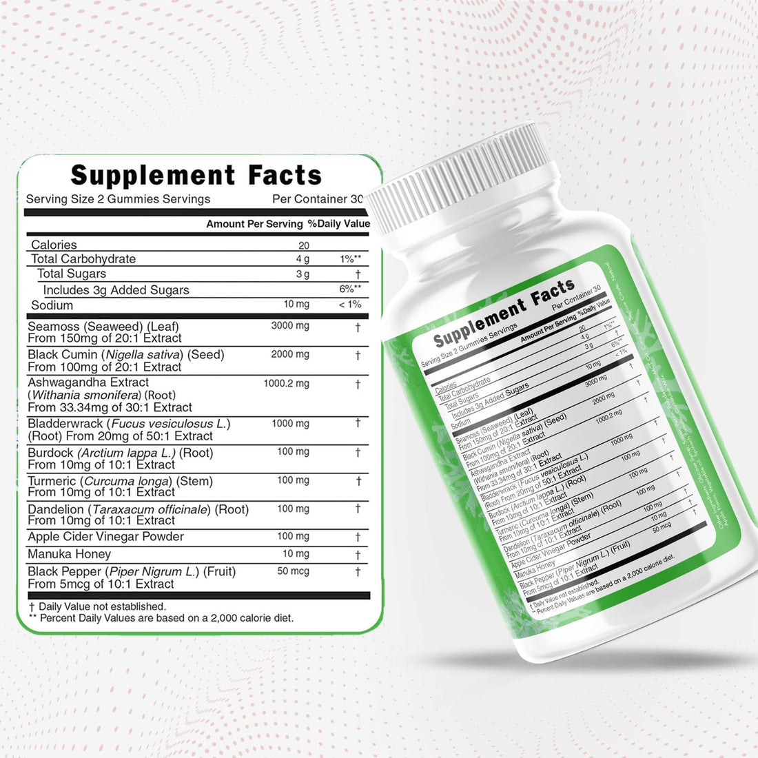 Longevity Nutritional Sea Moss, Thyroid Energy Vitamins Mineral Burdock Manuka Honey Dandelion Apple Cider Bladderwrack Ashwagandha Extract Turmeric Antioxidant Boost Immune Superfood Gummies Longevity Nutritional Au supplements