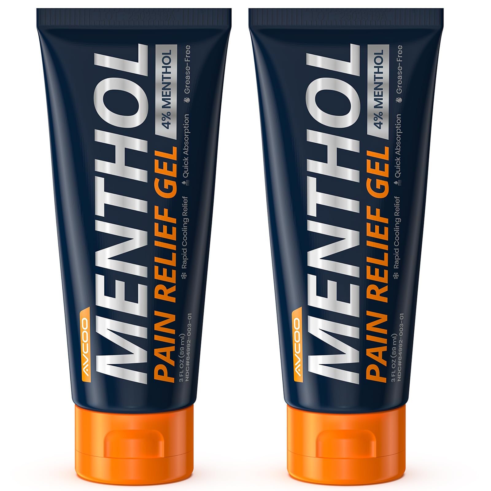 AVCOO 4% Menthol Pain Relief Gel, Cooling Sensation for Arthritis, Knees, Joint, Sore Muscle, Neck, Shoulder and Lower Back Pain Relief, Grease-Free Gel, 2 Packs (3 OZ Per Pack) AVCOO Au supplements